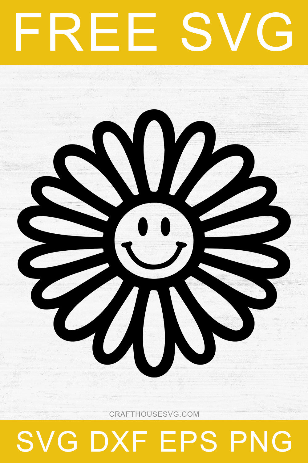 FREE Daisy Smiley Face SVG - Craft House SVG