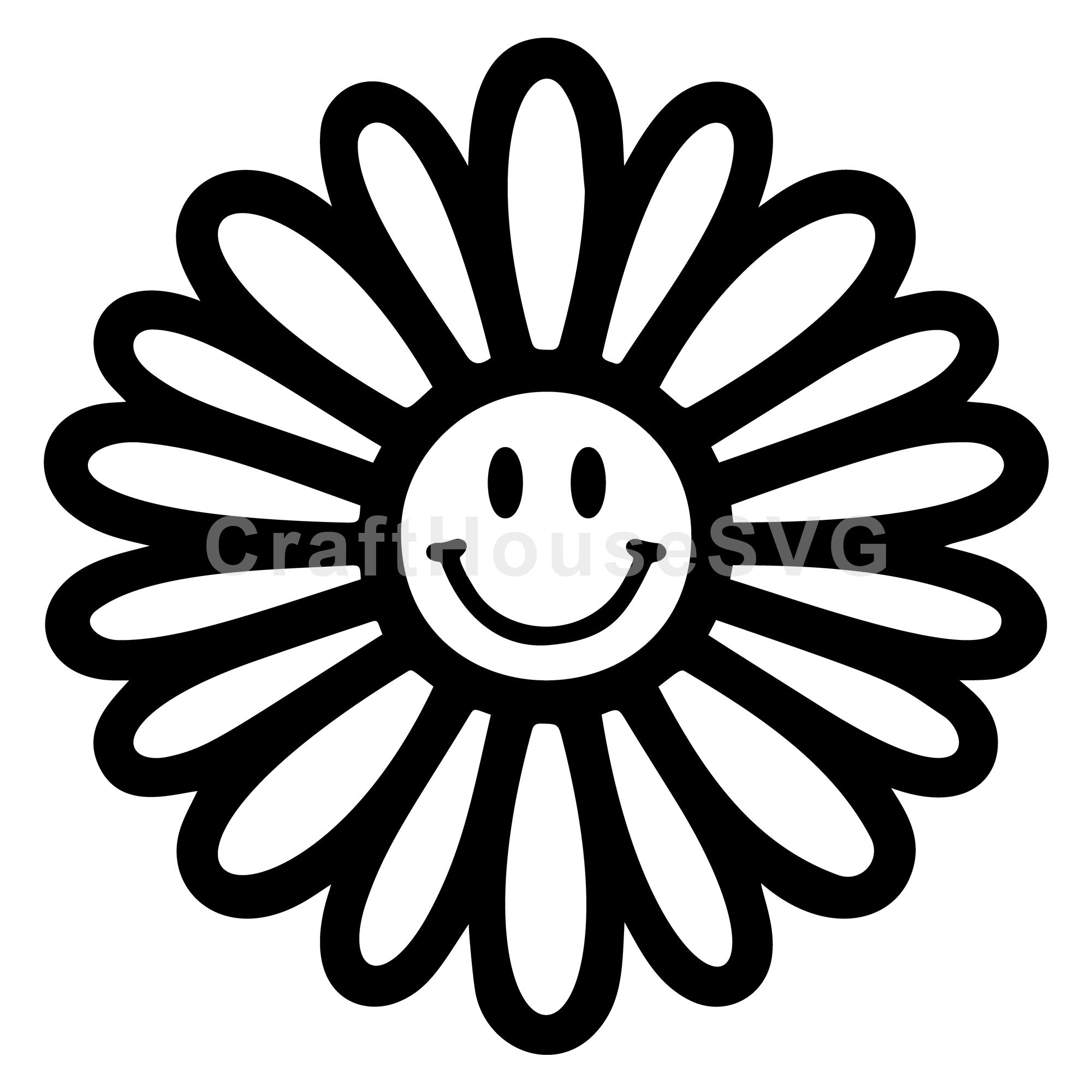 Daisy Smiley Face SVG