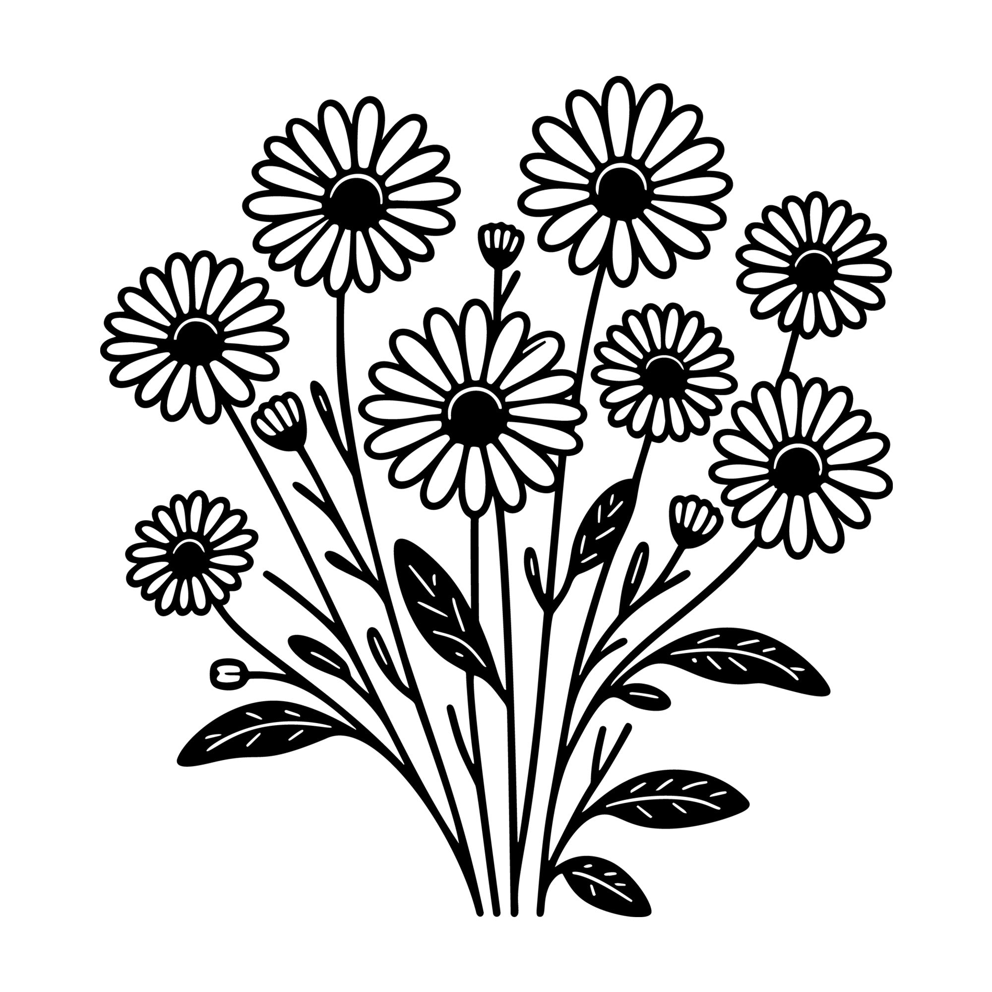 Daisy SVG design for Cricut, Silhouette, laser cutting, vinyl, sublimation, and craft projects.