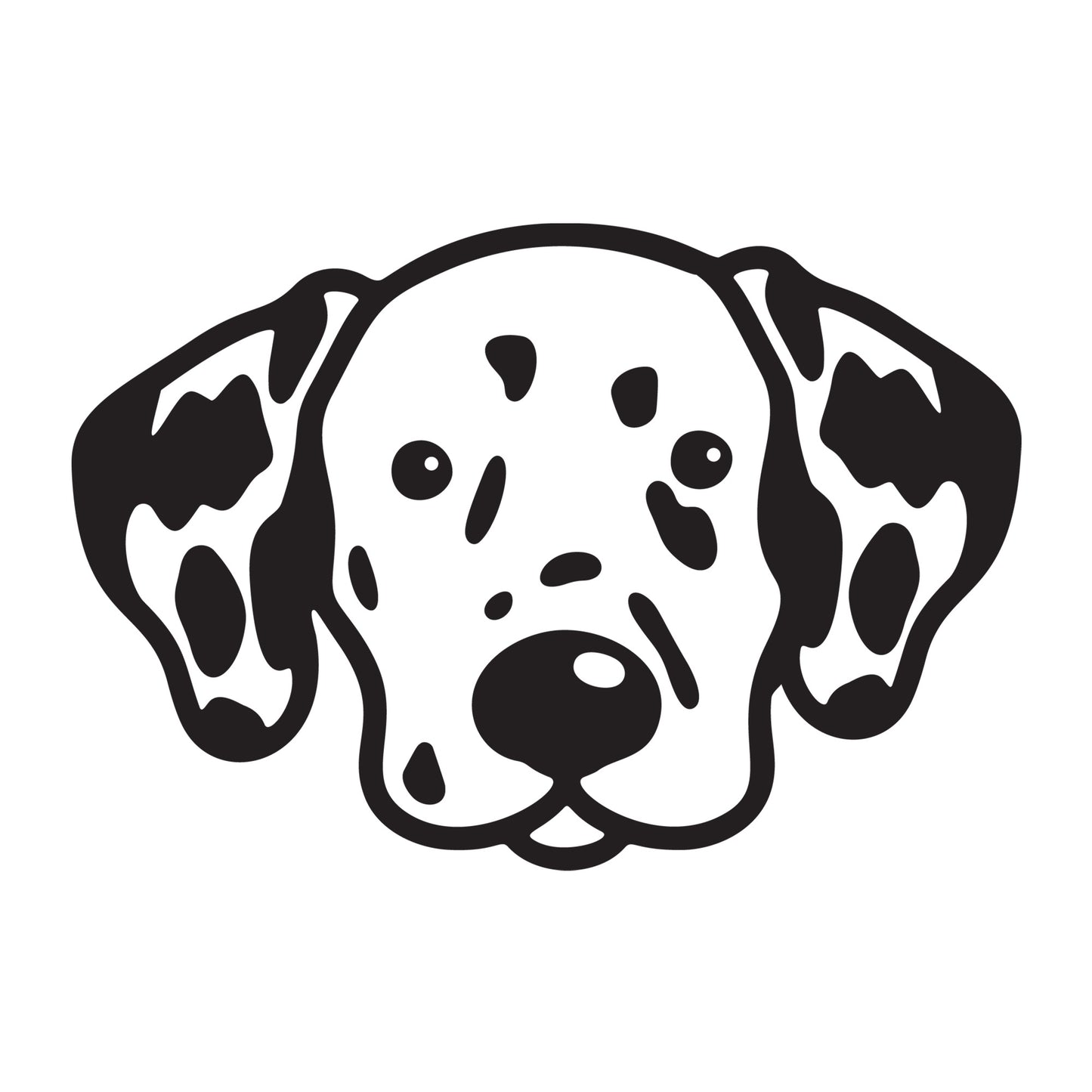 Dalmatian SVG dog outline design for Cricut, Silhouette, laser cutting, vinyl, sublimation, and pet craft projects.