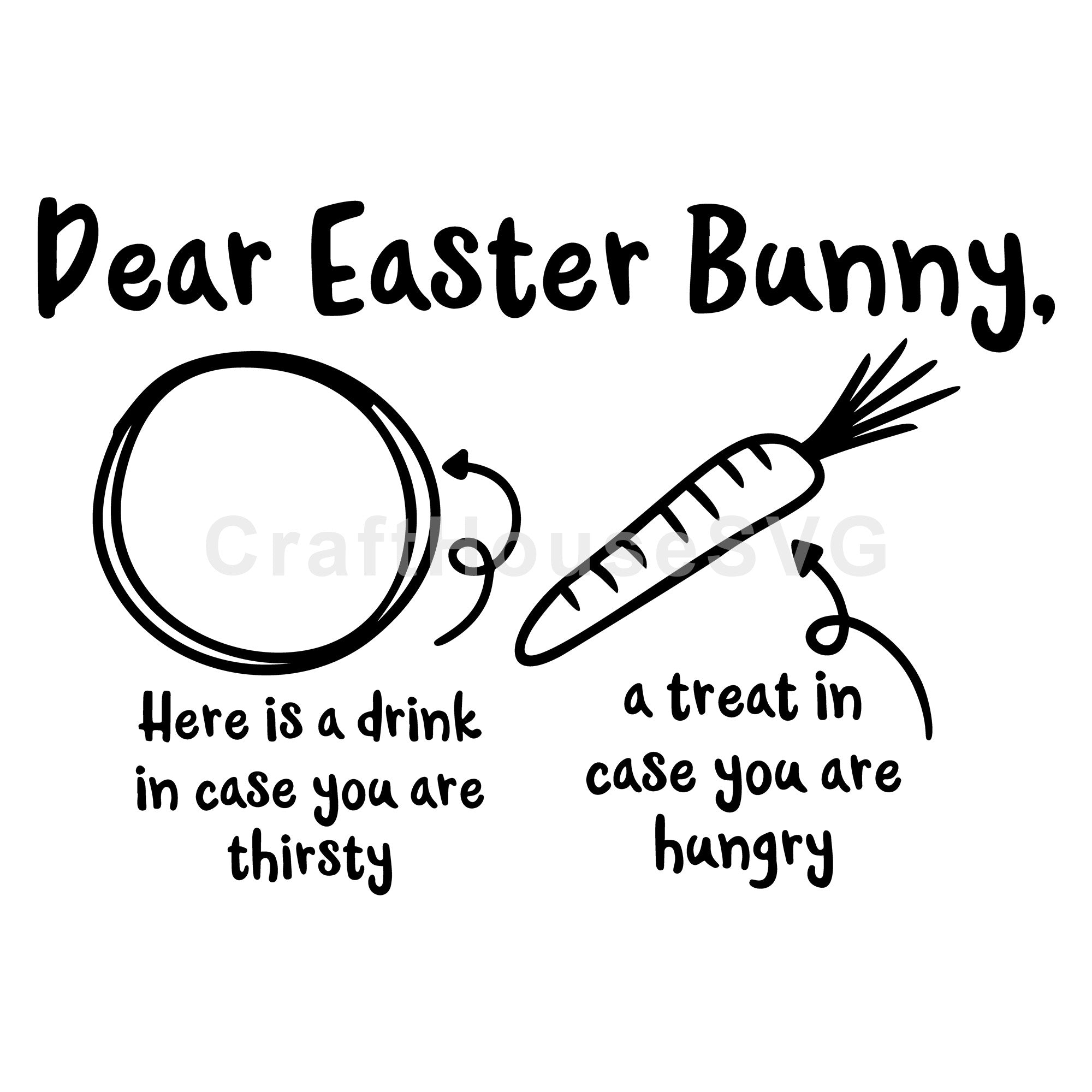 Dear Easter Bunny Easter Tray SVG