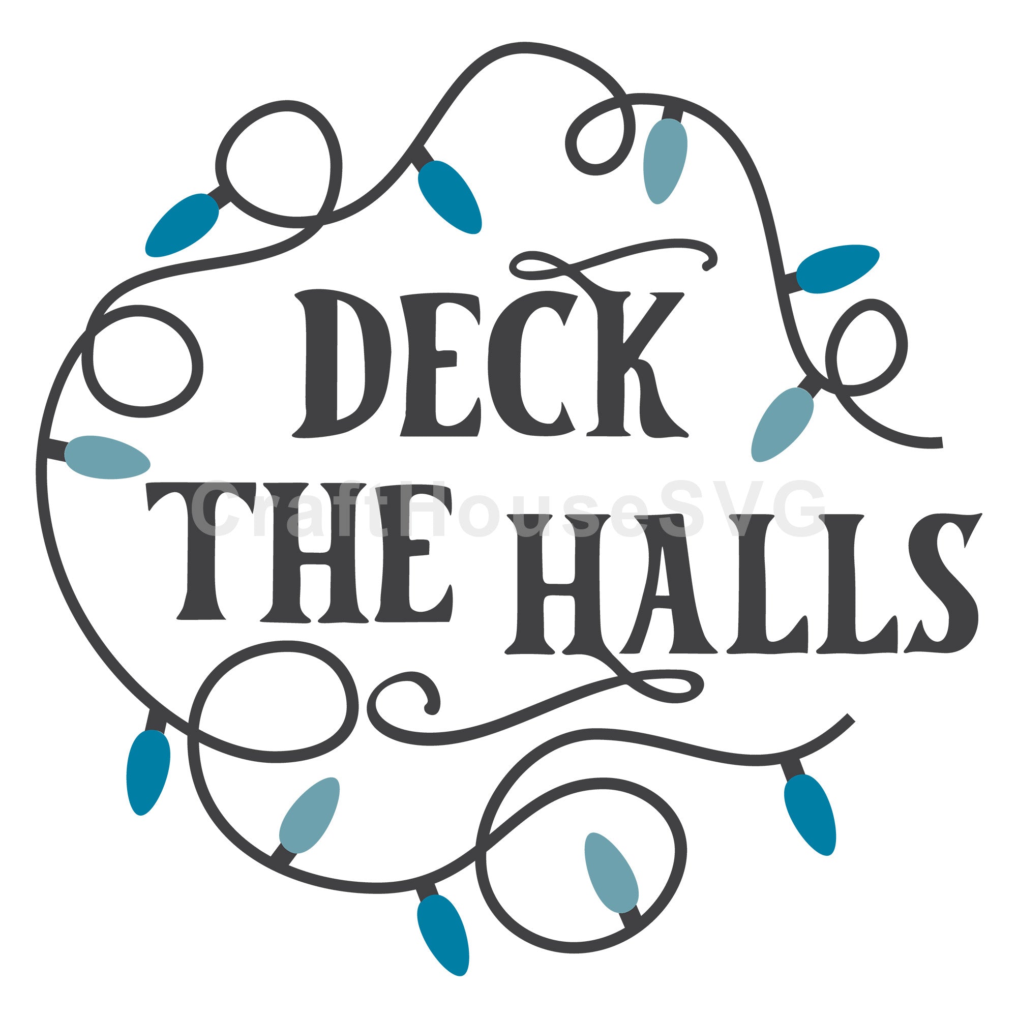 Deck The Halls Round Sign SVG