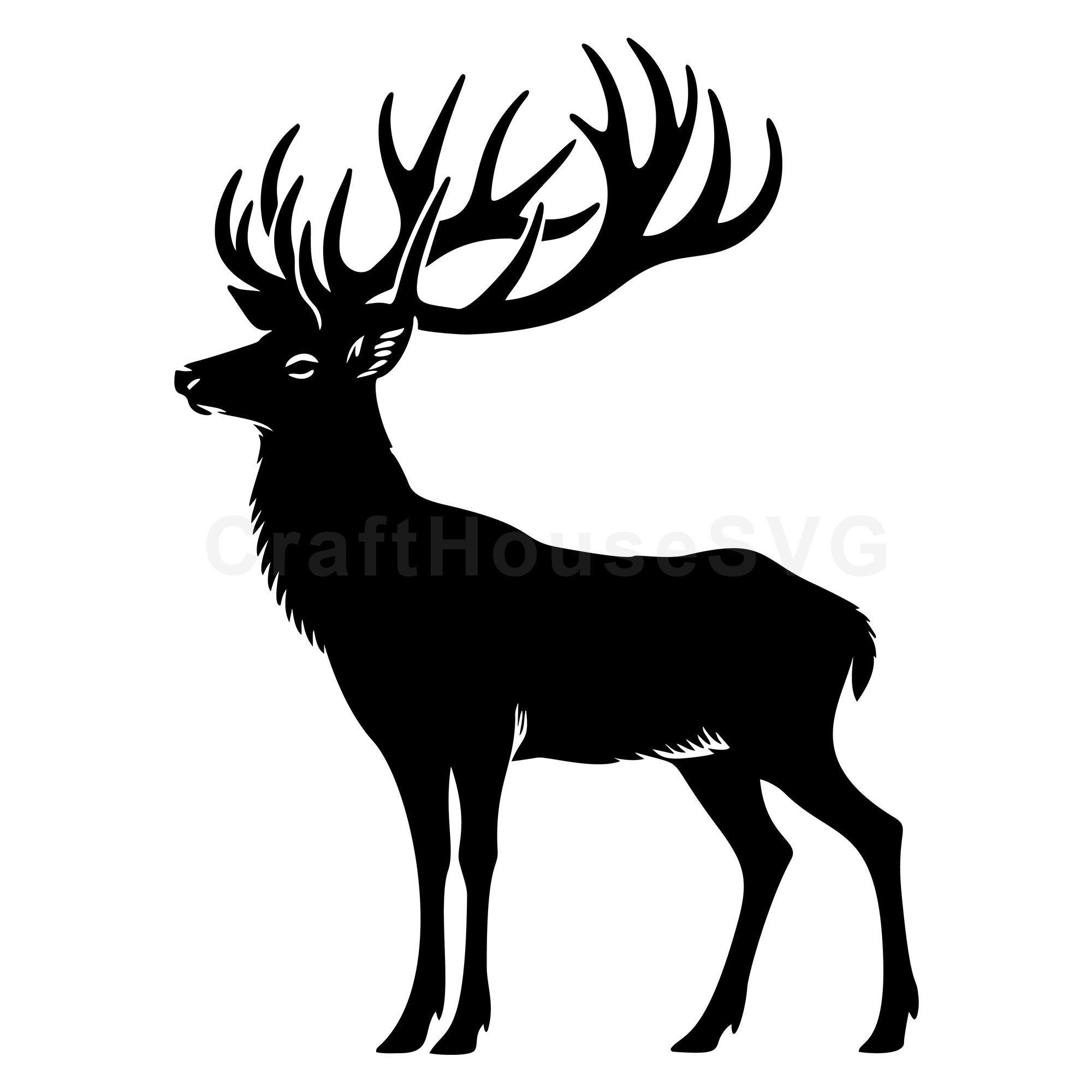 Regal Deer Silhouette SVG