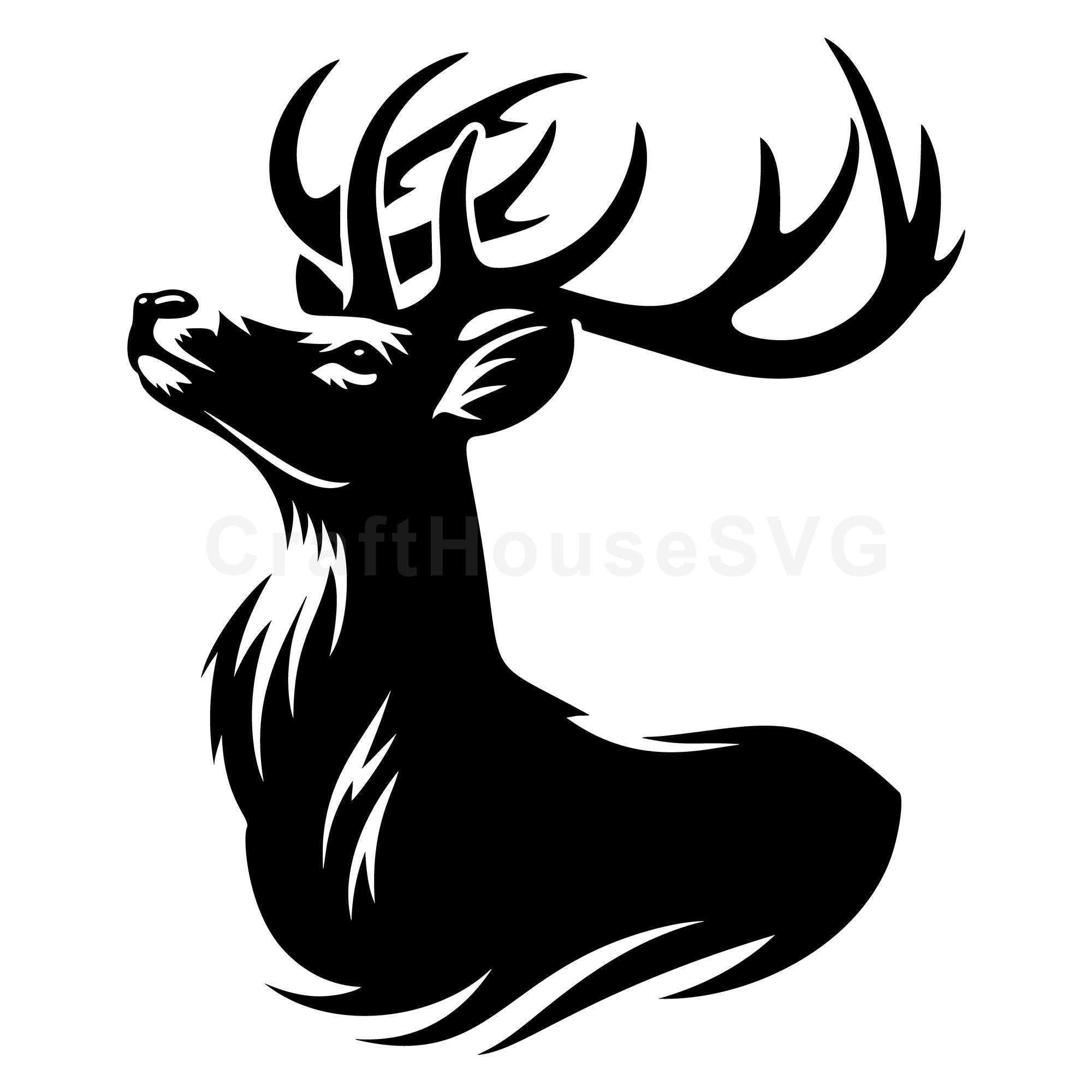 Majestic Deer Portrait SVG