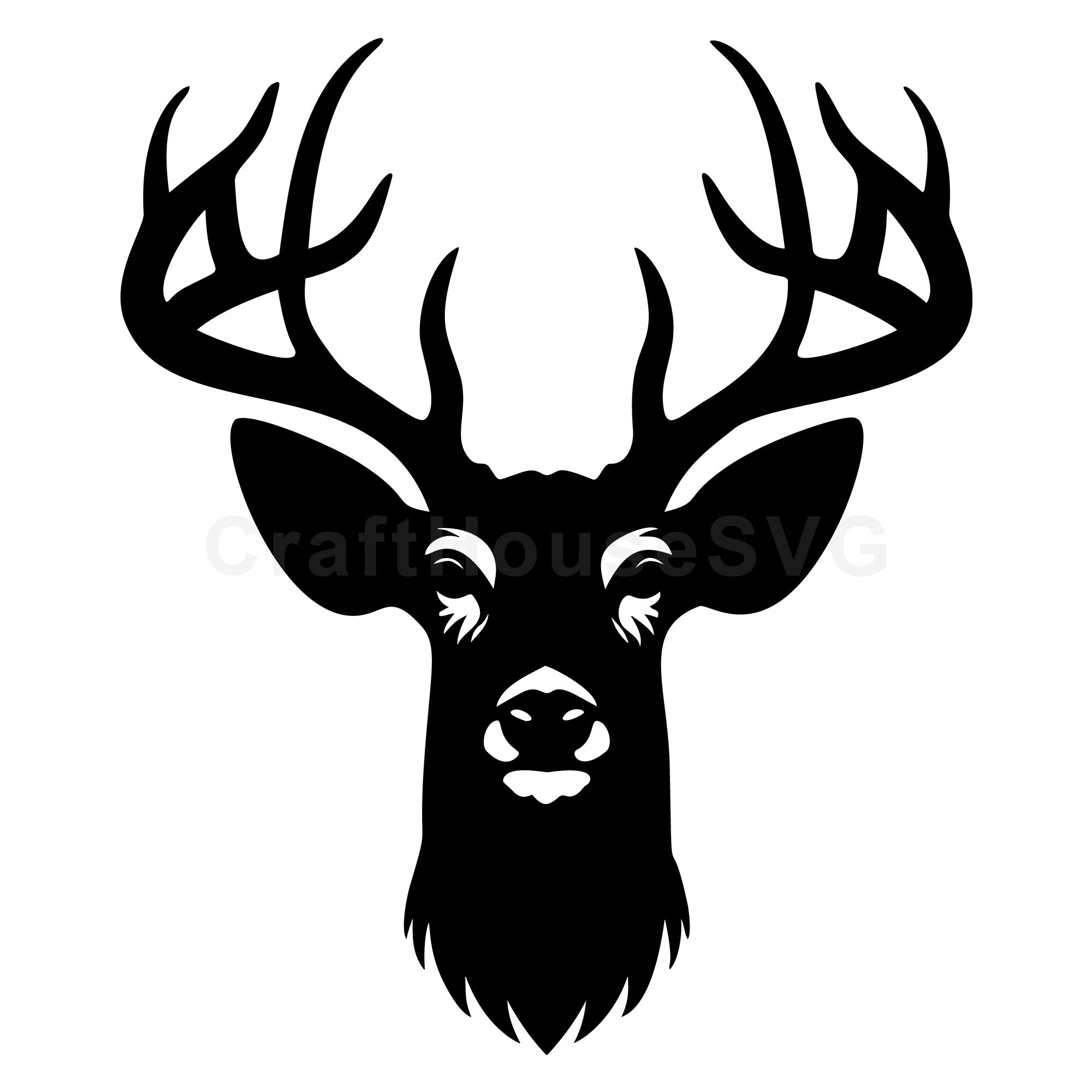 Deer Head Silhouette SVG