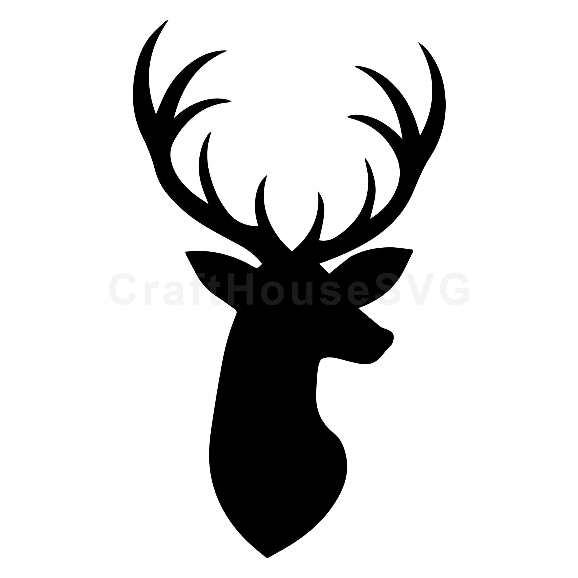 Side View Deer Antlers SVG