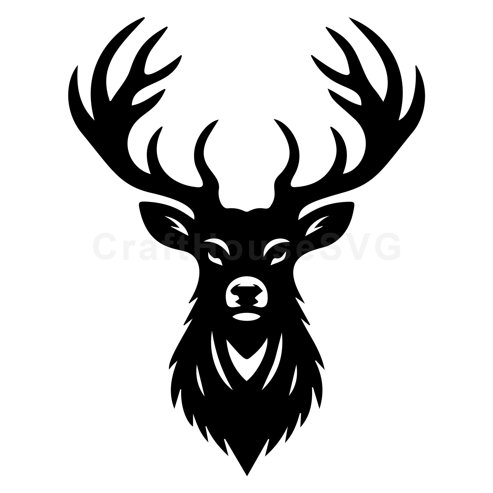 Symmetrical Stag Head SVG