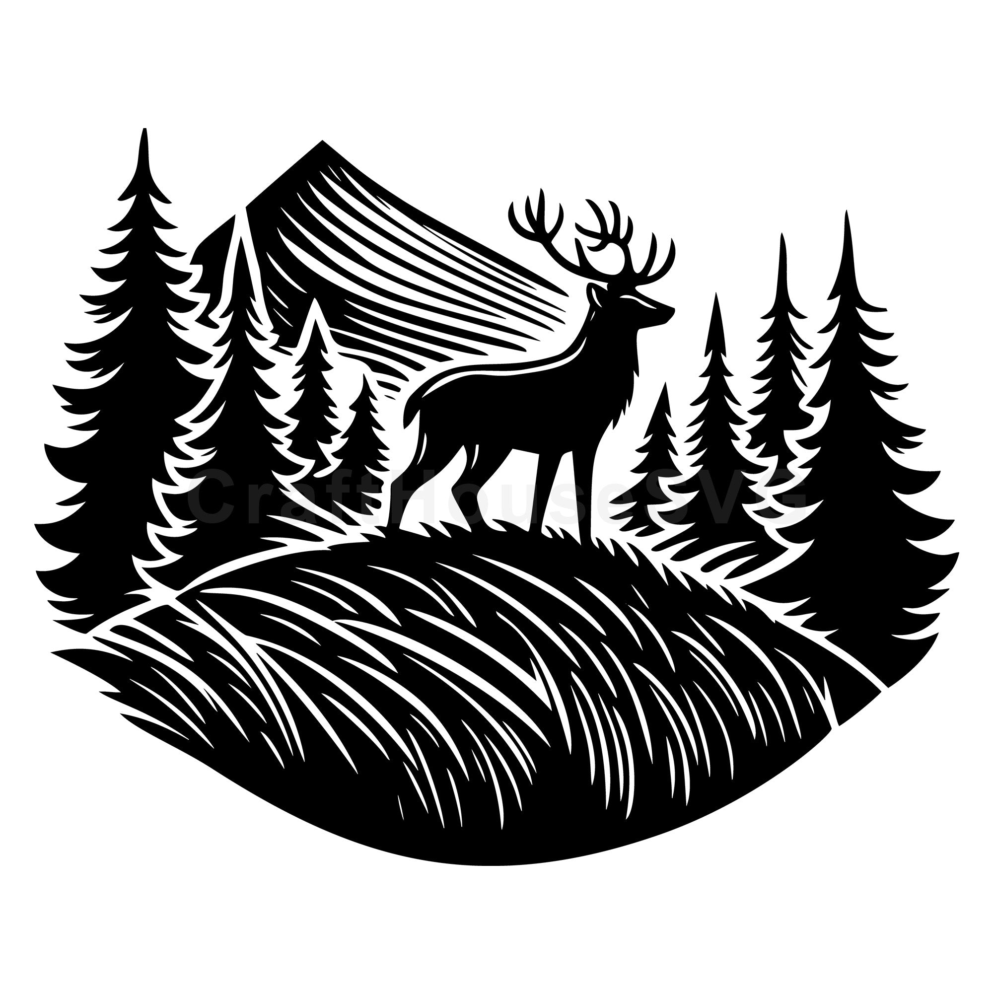 Deer Forest SVG