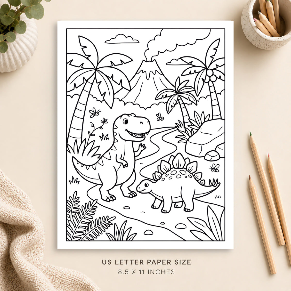 Dinosaur Adventures Coloring Page 2