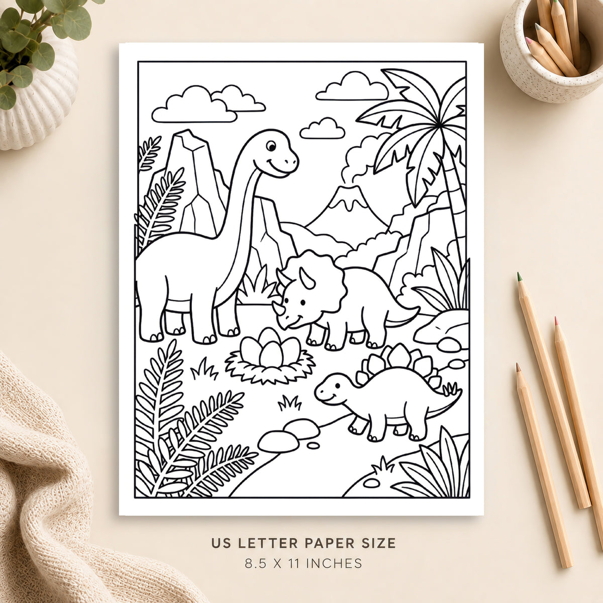 Dinosaur Adventures Coloring Page 3