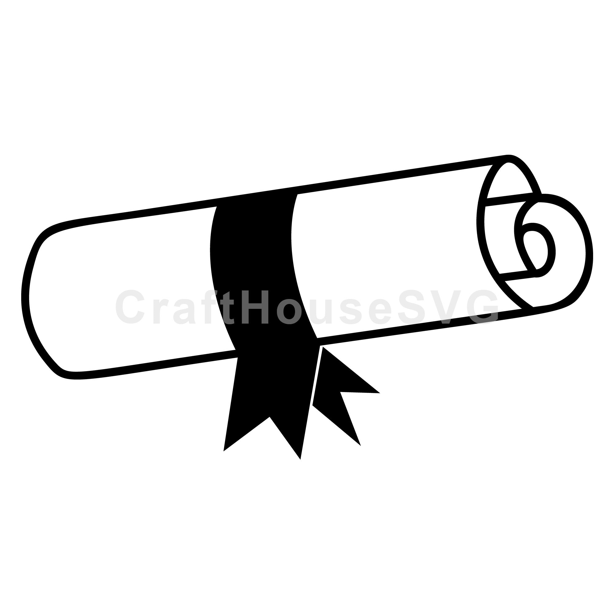 Diploma Graduation Outline SVG