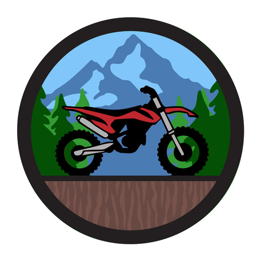Dirt Bike 3D SVG design for Cricut, Silhouette, laser cutting, vinyl, sublimation, vehicles, and dad craft projects.