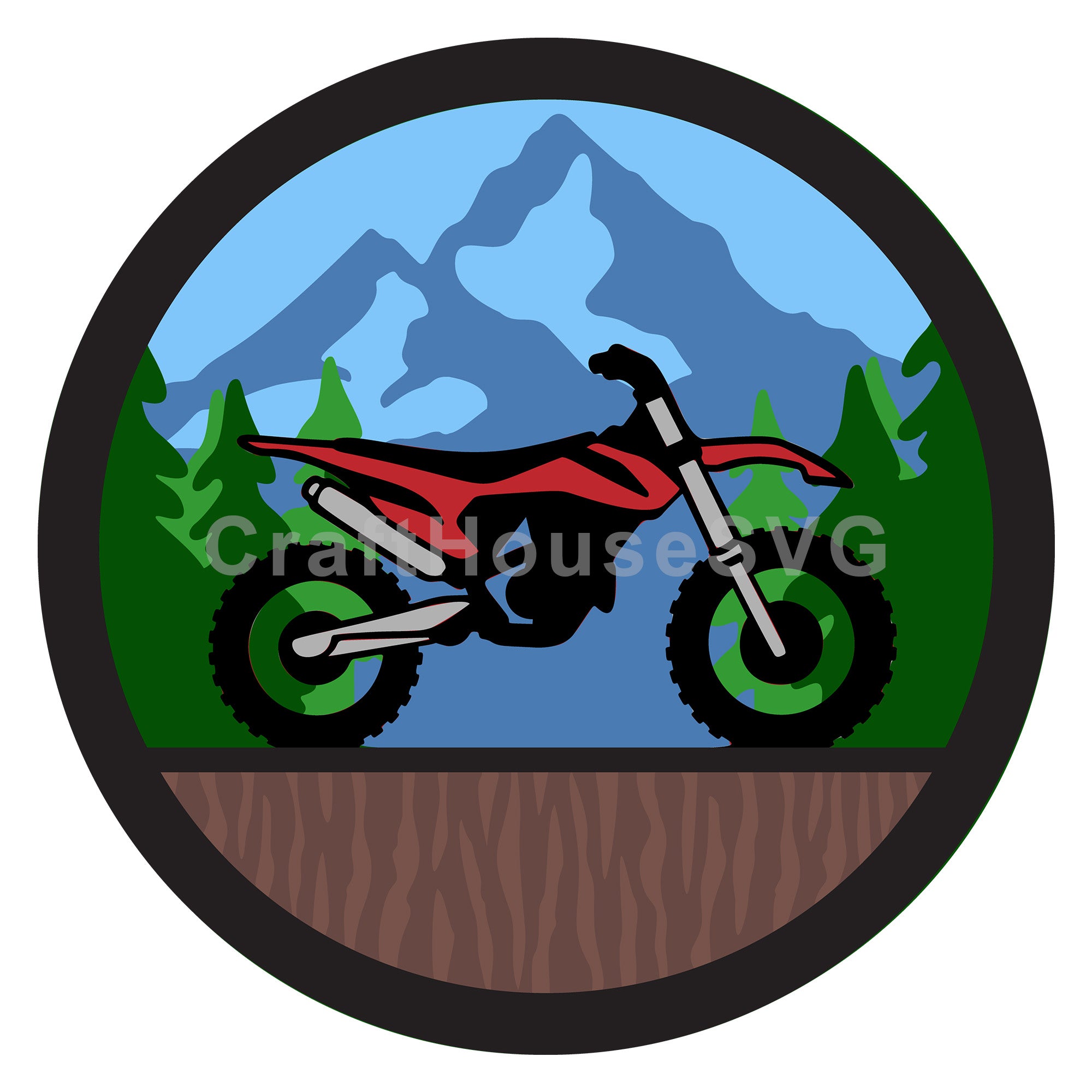 Dirt Bike 3D Layered SVG