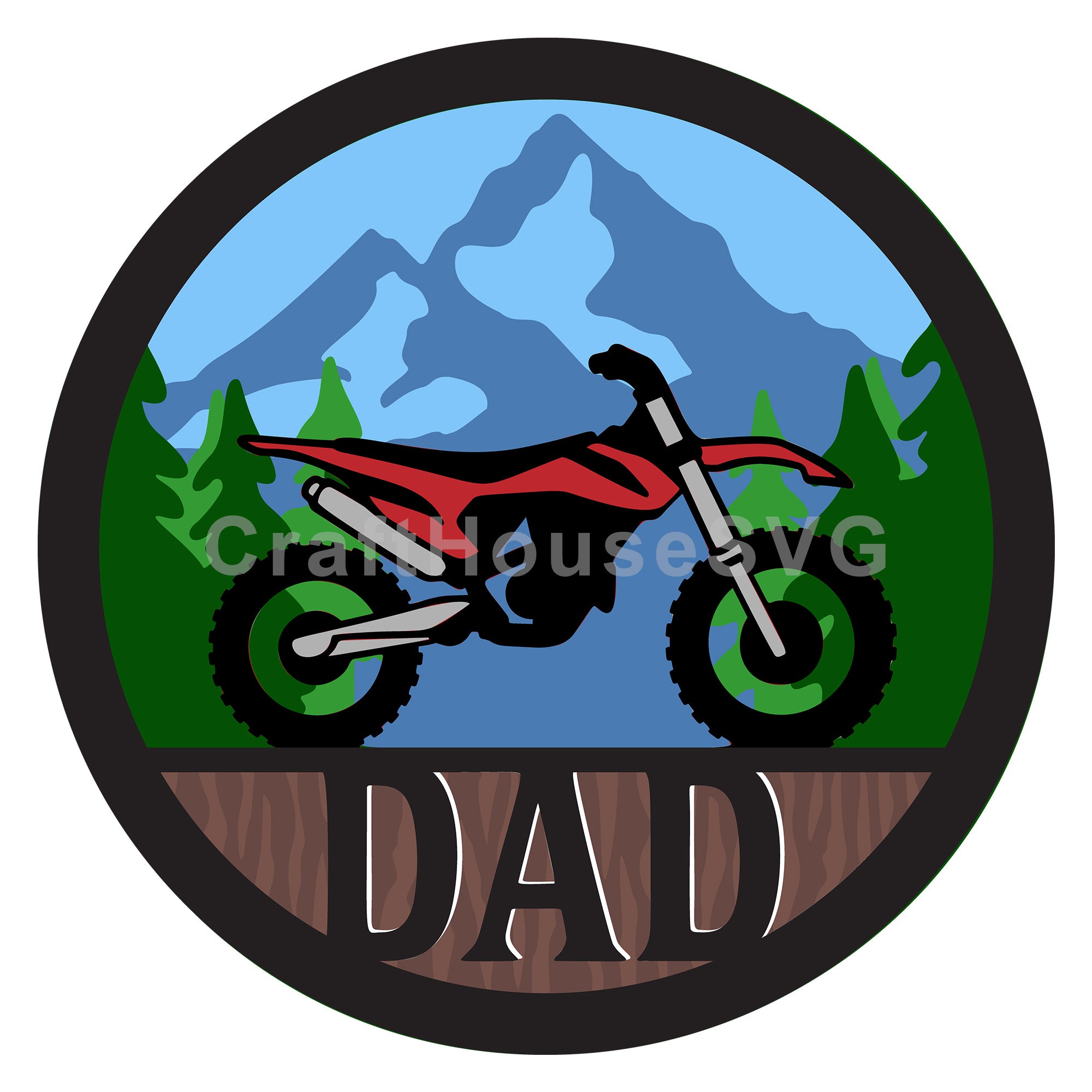 Dirt Bike 3D Dad SVG