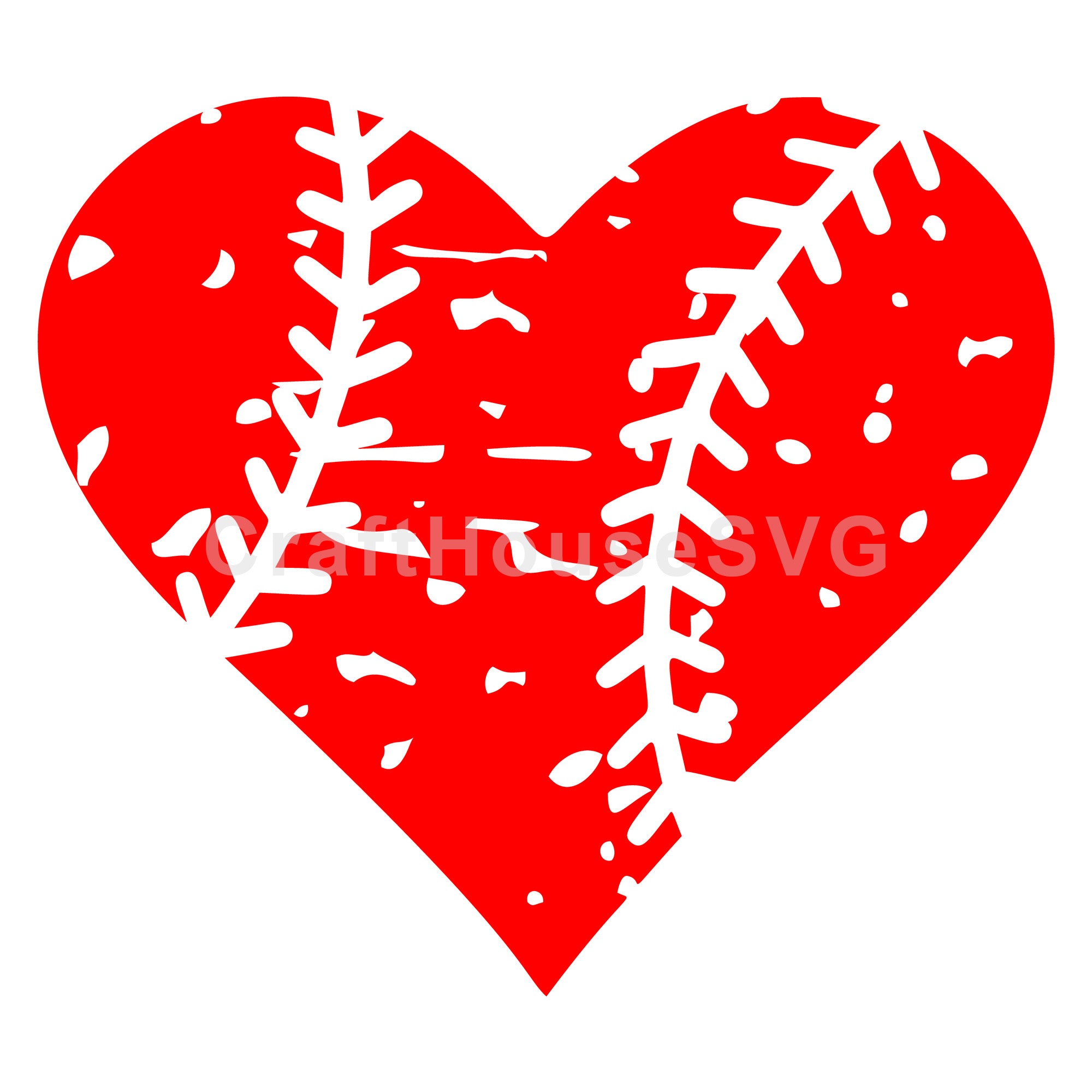 Distressed Baseball Heart SVG