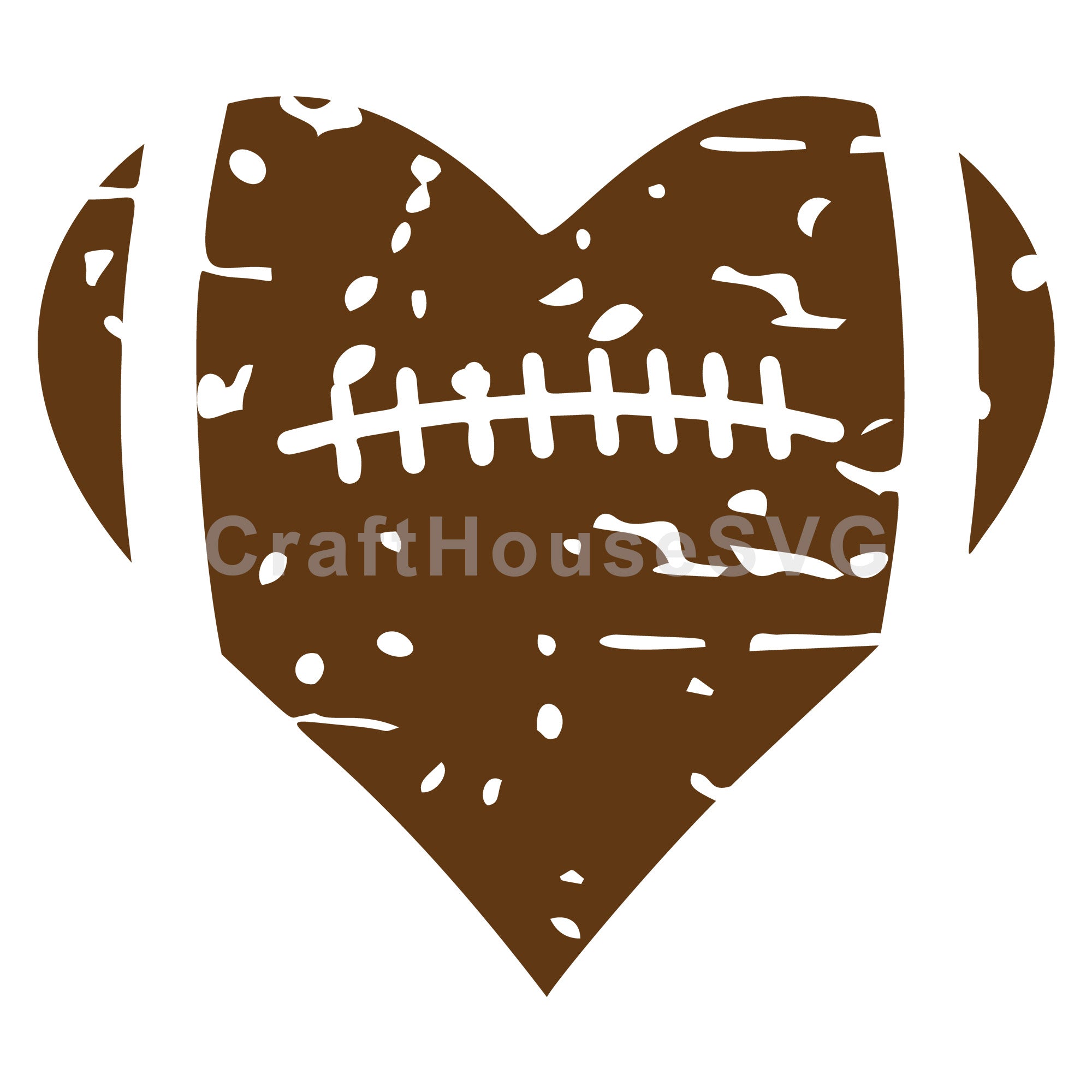 Distressed American Football Heart SVG