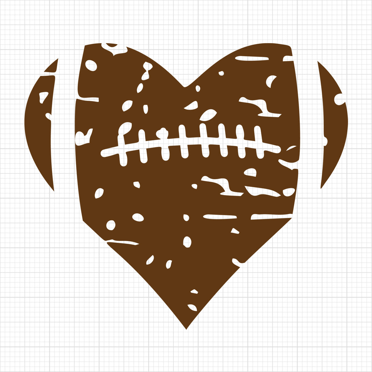 Distressed Football Heart