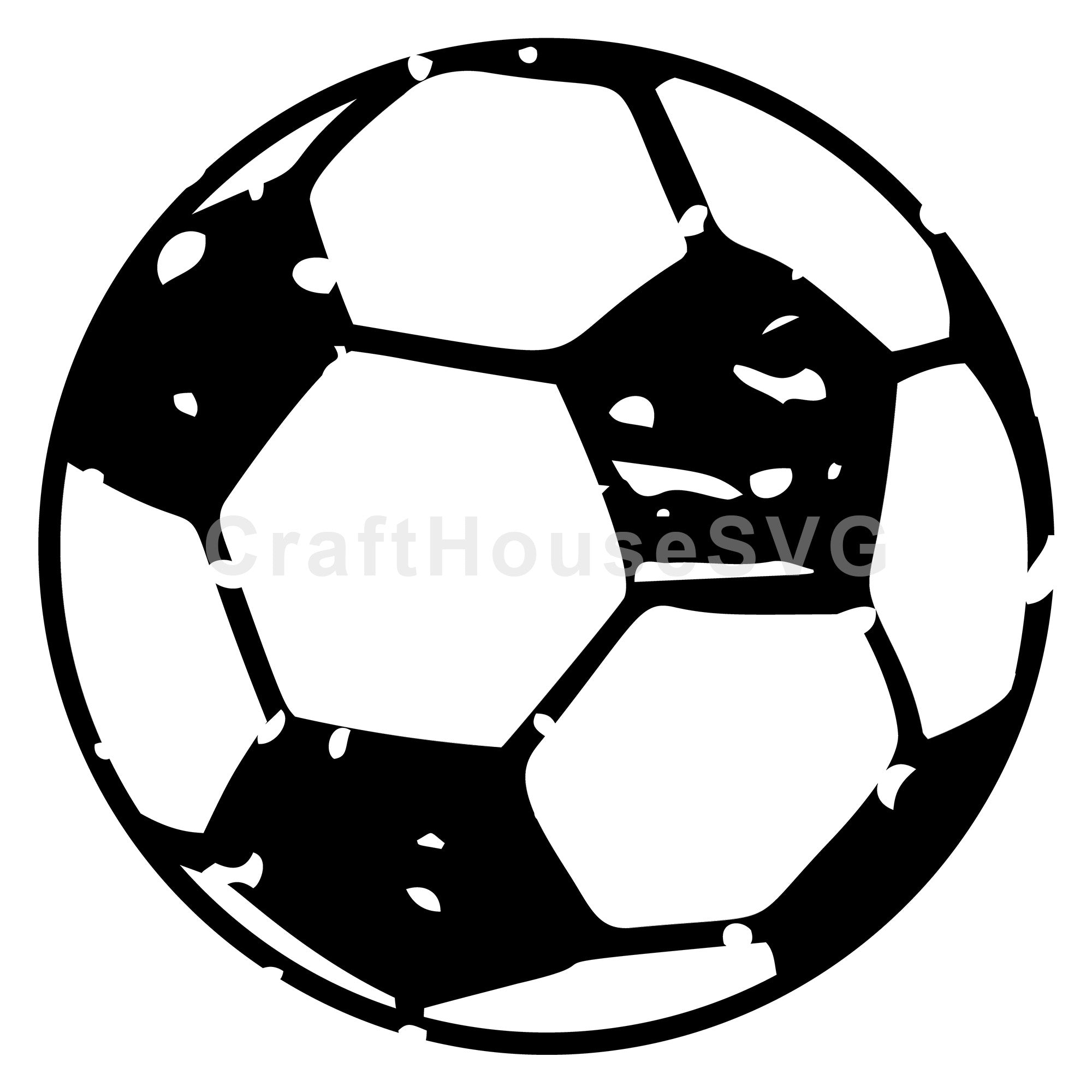 Distressed Soccer Ball SVG