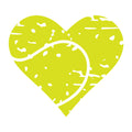 Distressed Tennis Heart SVG design for Cricut, Silhouette, laser cutting, vinyl, sublimation, and sports craft projects.