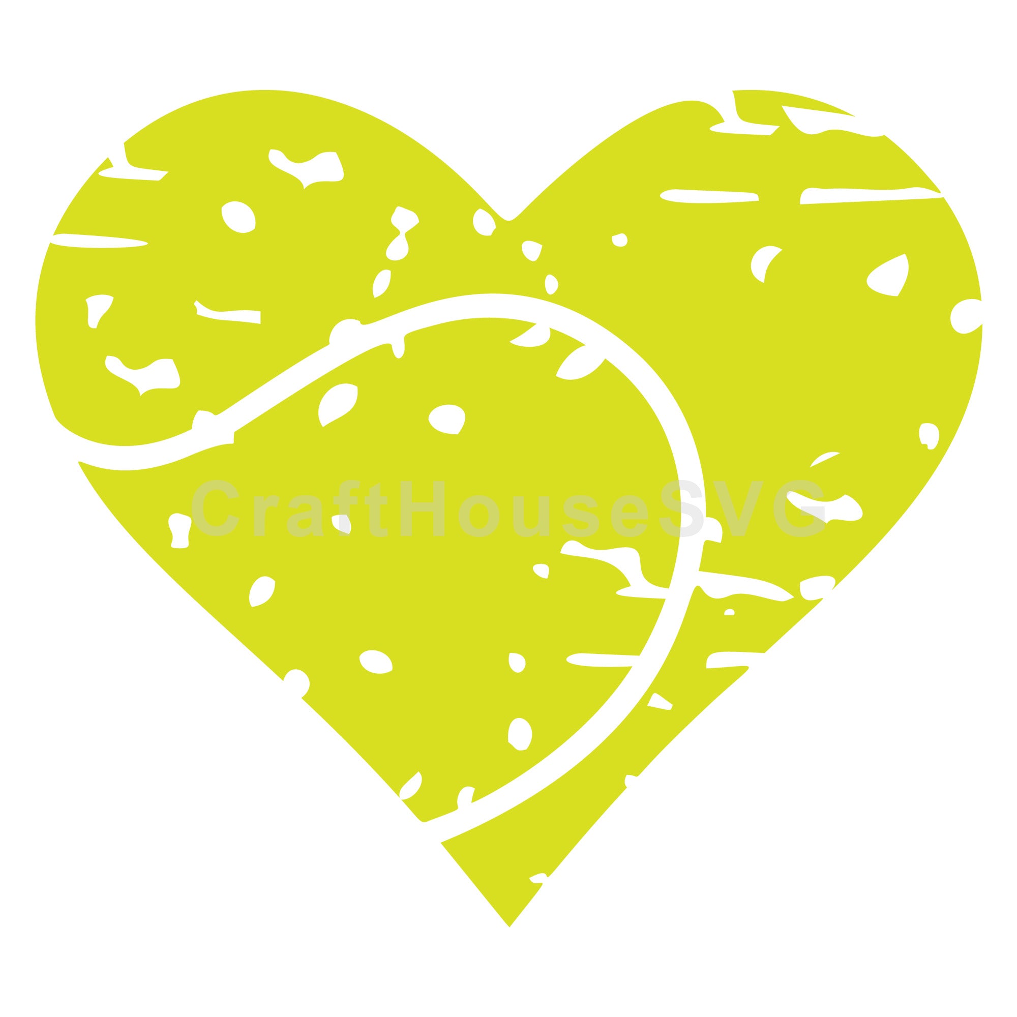 Distressed Tennis Ball Heart SVG