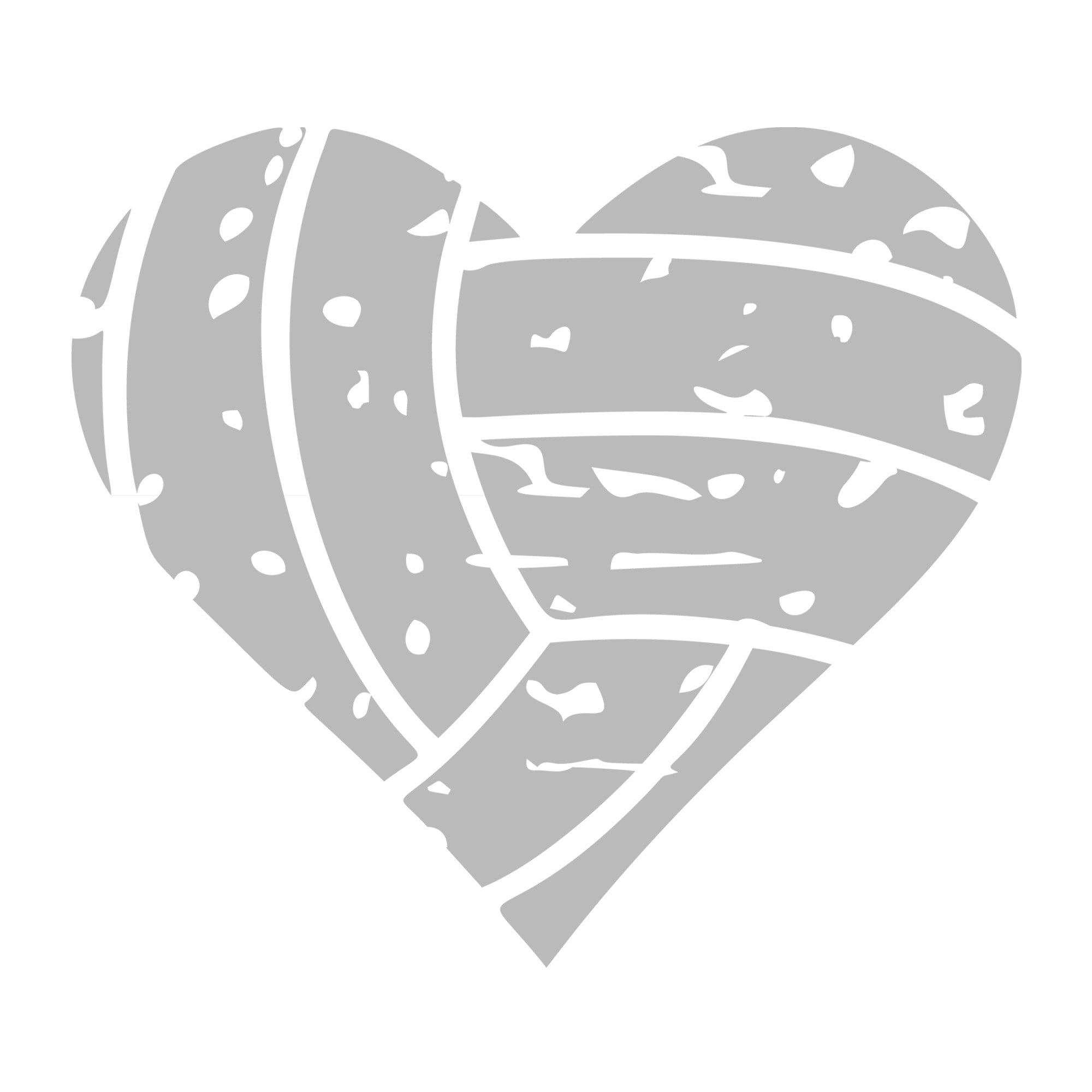 Distressed Volleyball Heart SVG design for Cricut, Silhouette, laser cutting, vinyl, sublimation, and sports craft projects.