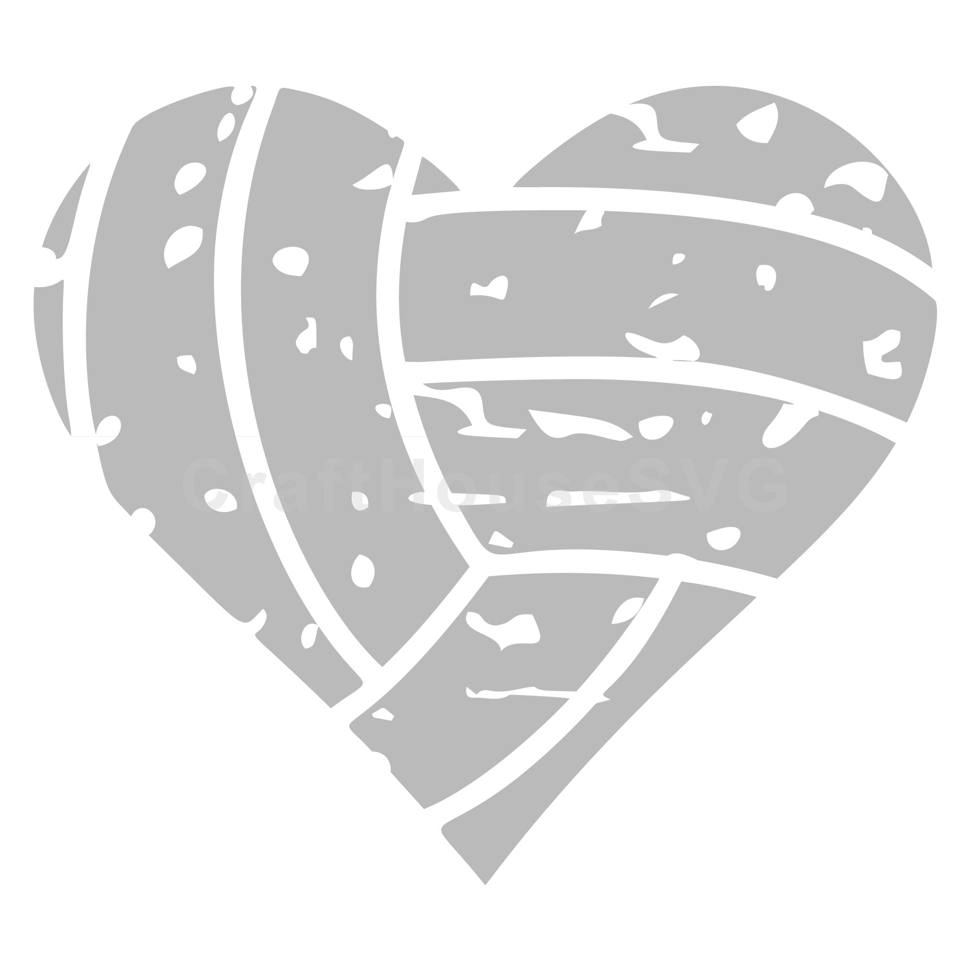 Distressed Volleyball Heart SVG