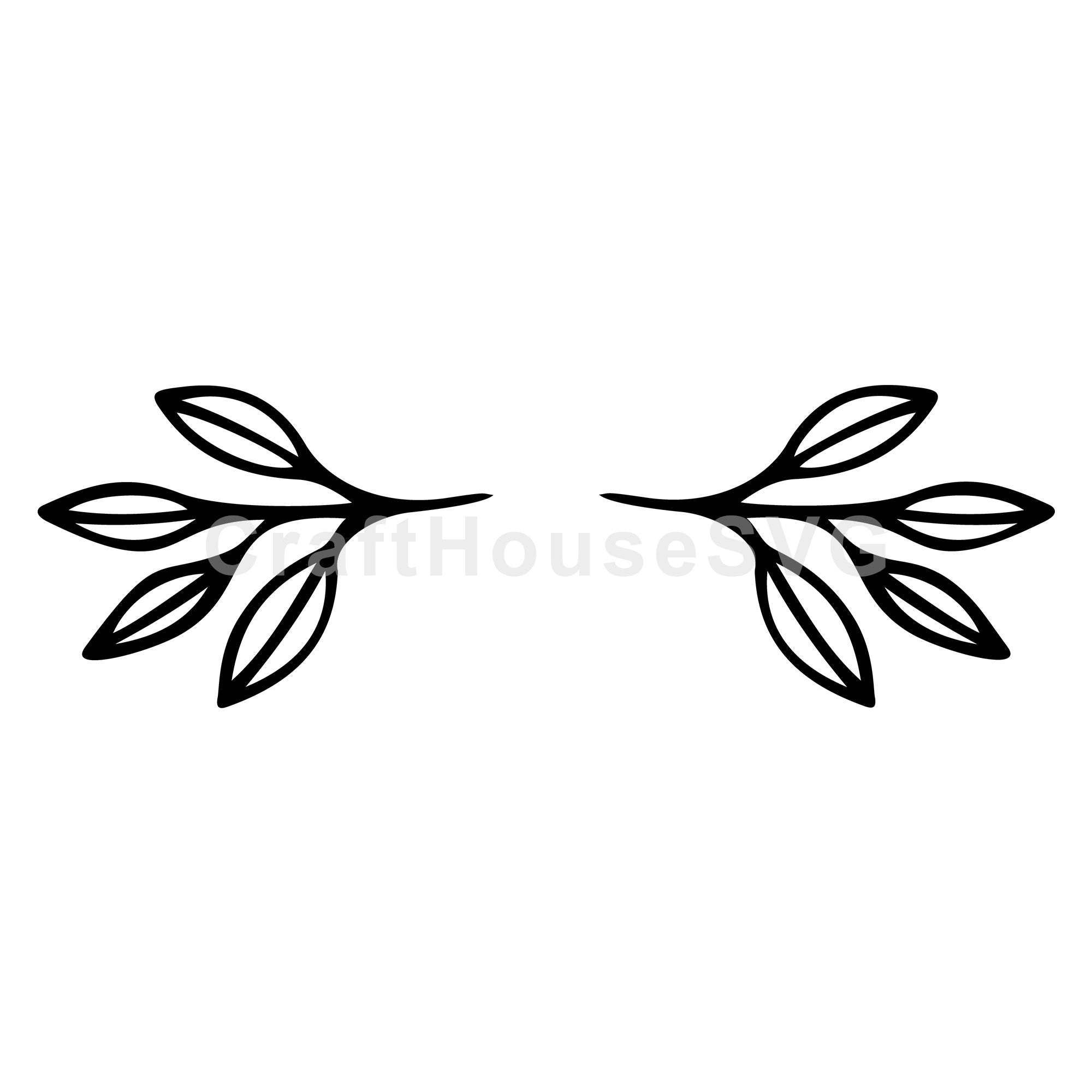 Elegant Leaf Branch Divider SVG