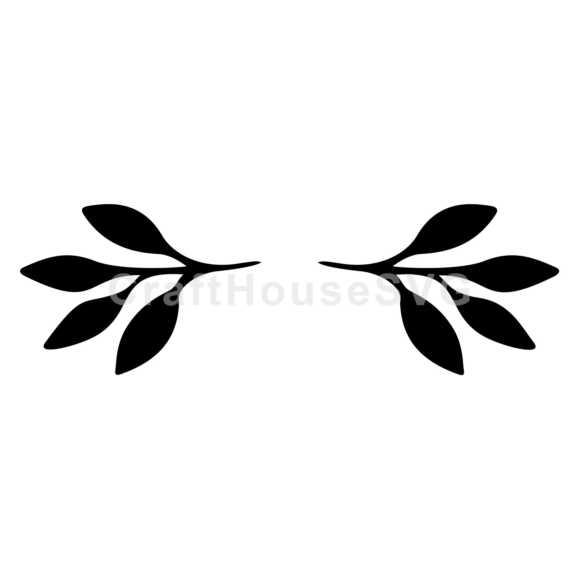 Rounded Leaf Branch Divider SVG