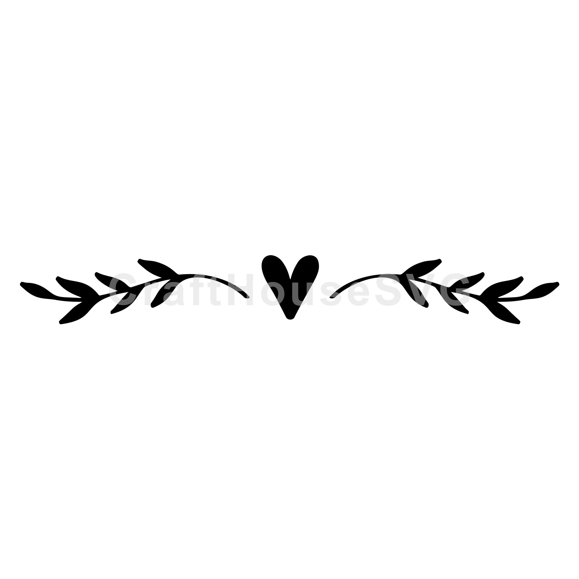 Heart and Branch Divider SVG