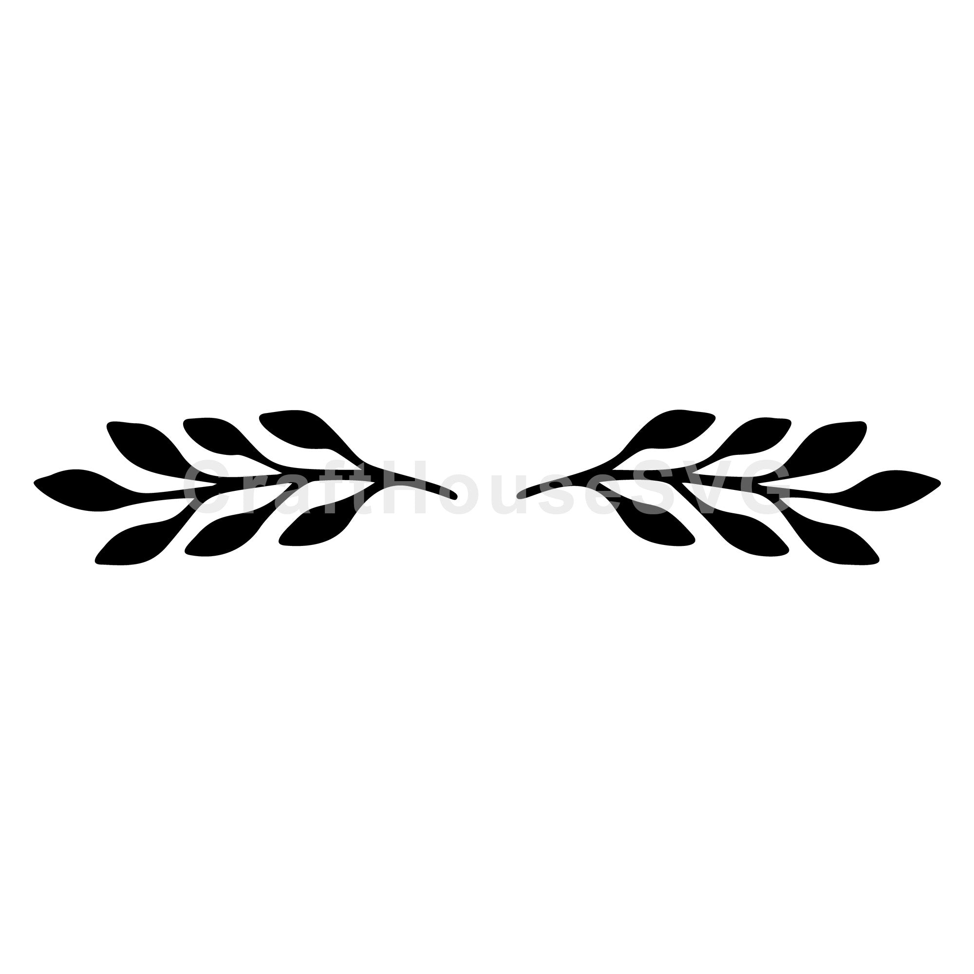 Bold Leafy Branch Divider SVG