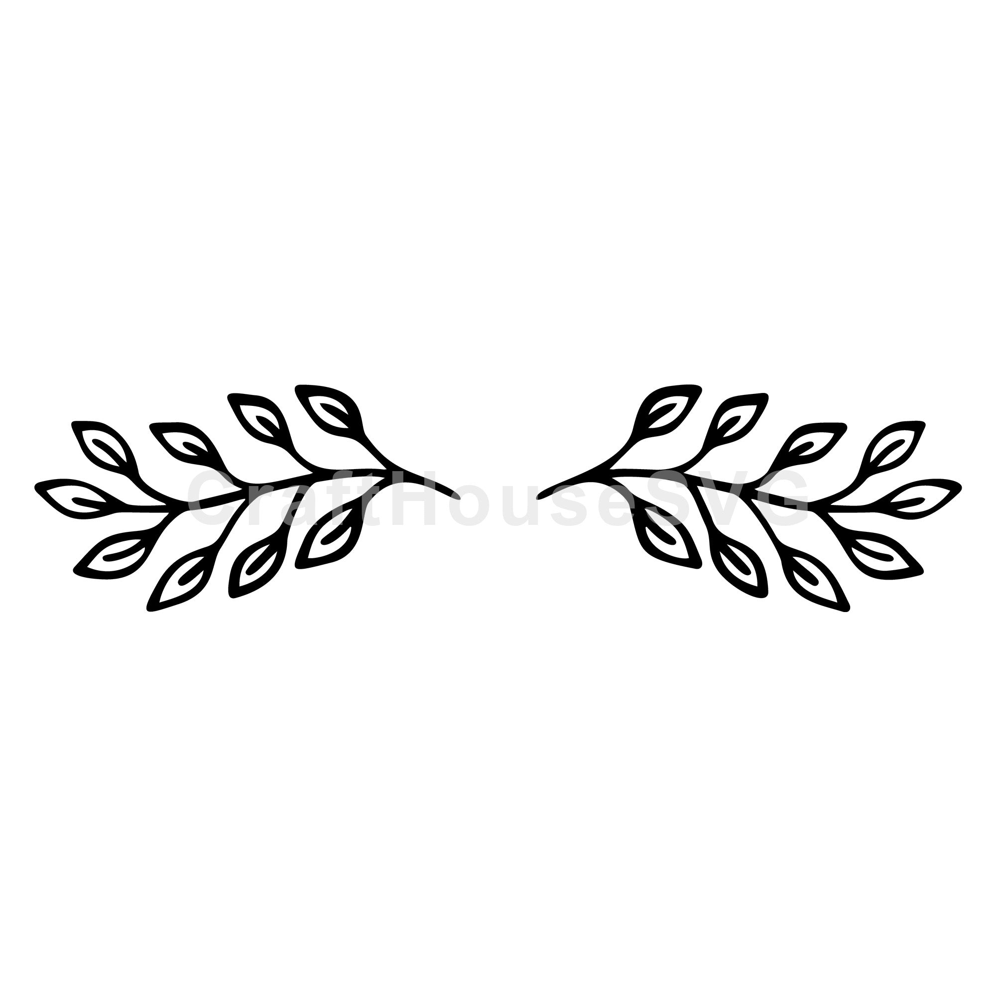 Detailed Leaf Branch Divider SVG