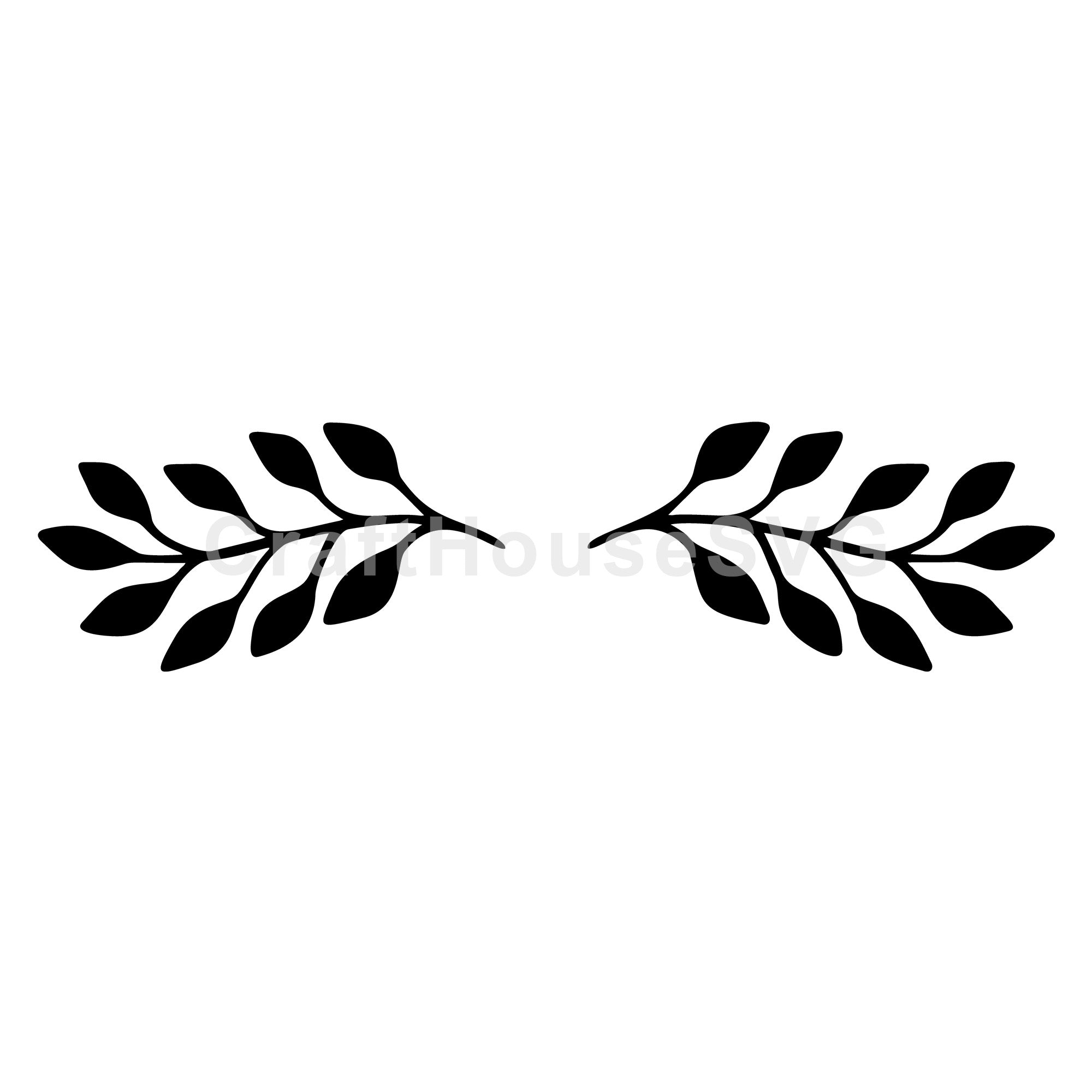 Bold Leaf Branch Divider SVG