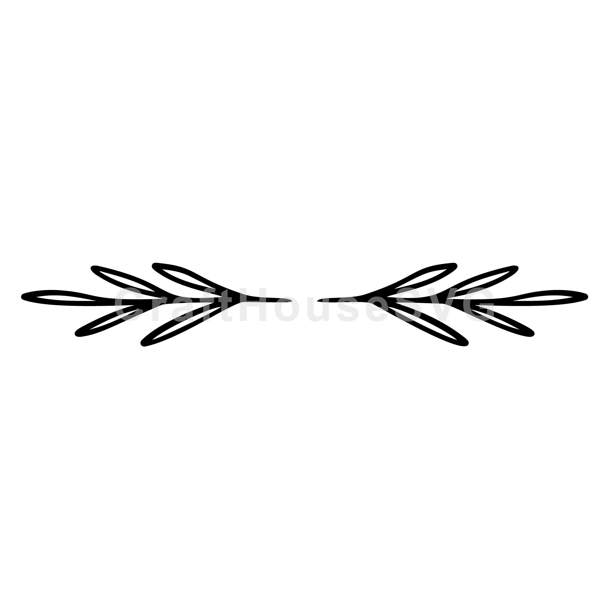 Thin Petal Branch Divider SVG