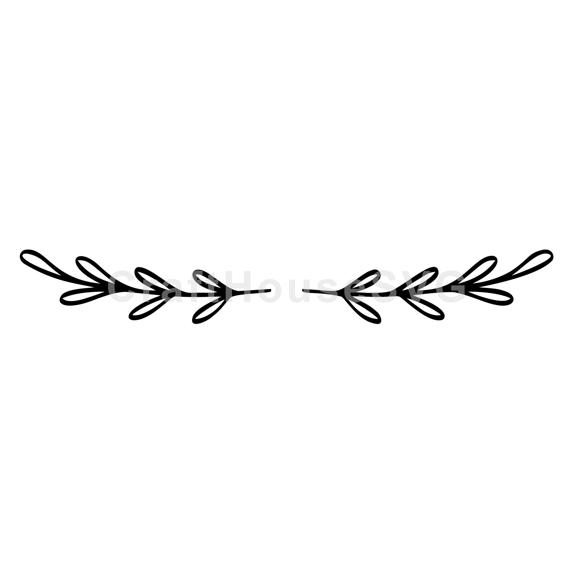 Curved Leafy Branch Divider SVG