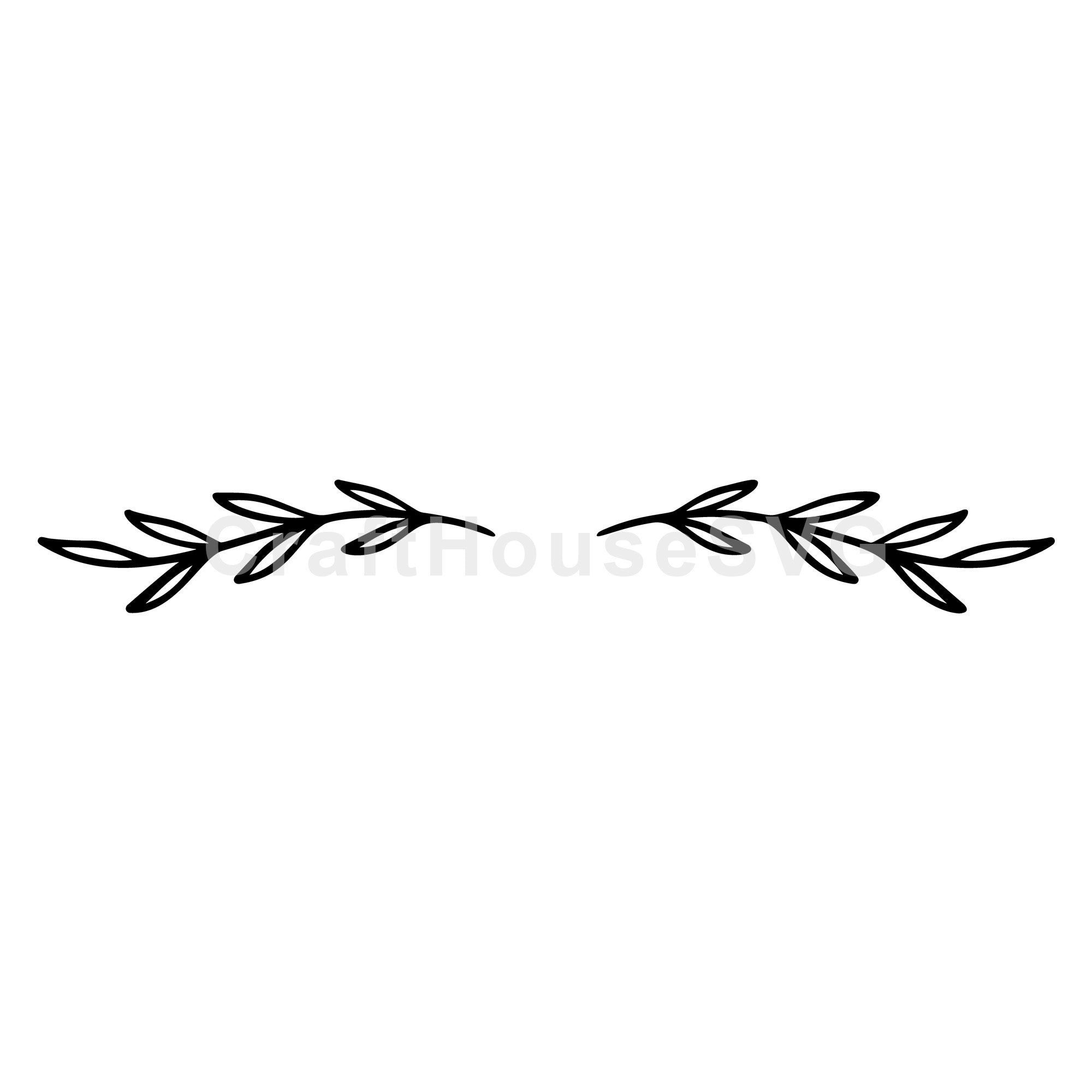 Thin Leafy Branch Divider SVG