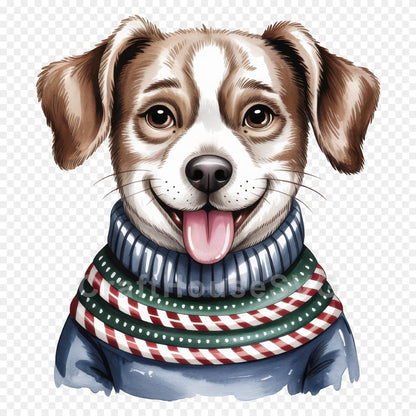 Woodland Animals Christmas Sweater Clipart Bundle