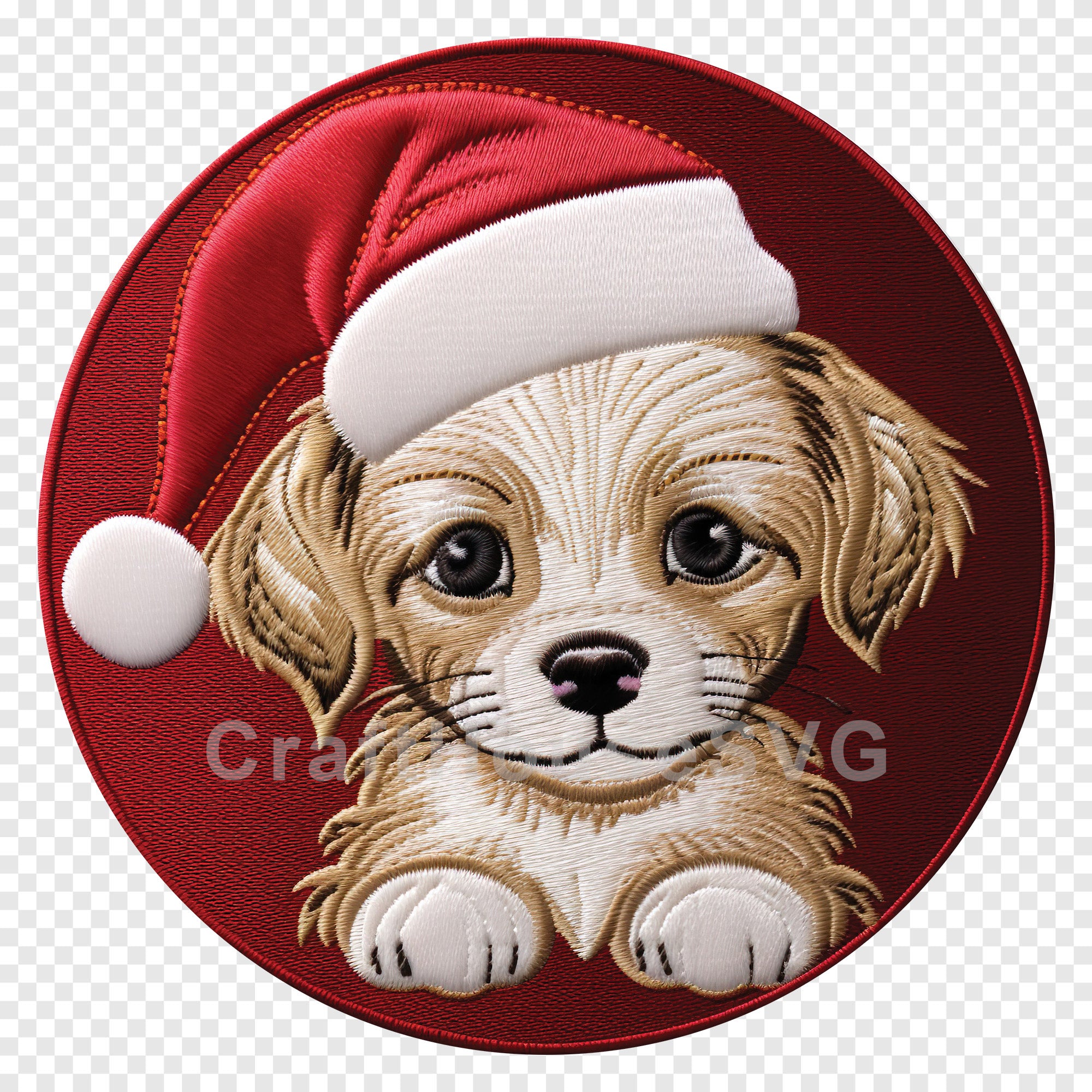 Dog Christmas 3D Ornament Sublimation Design PNG