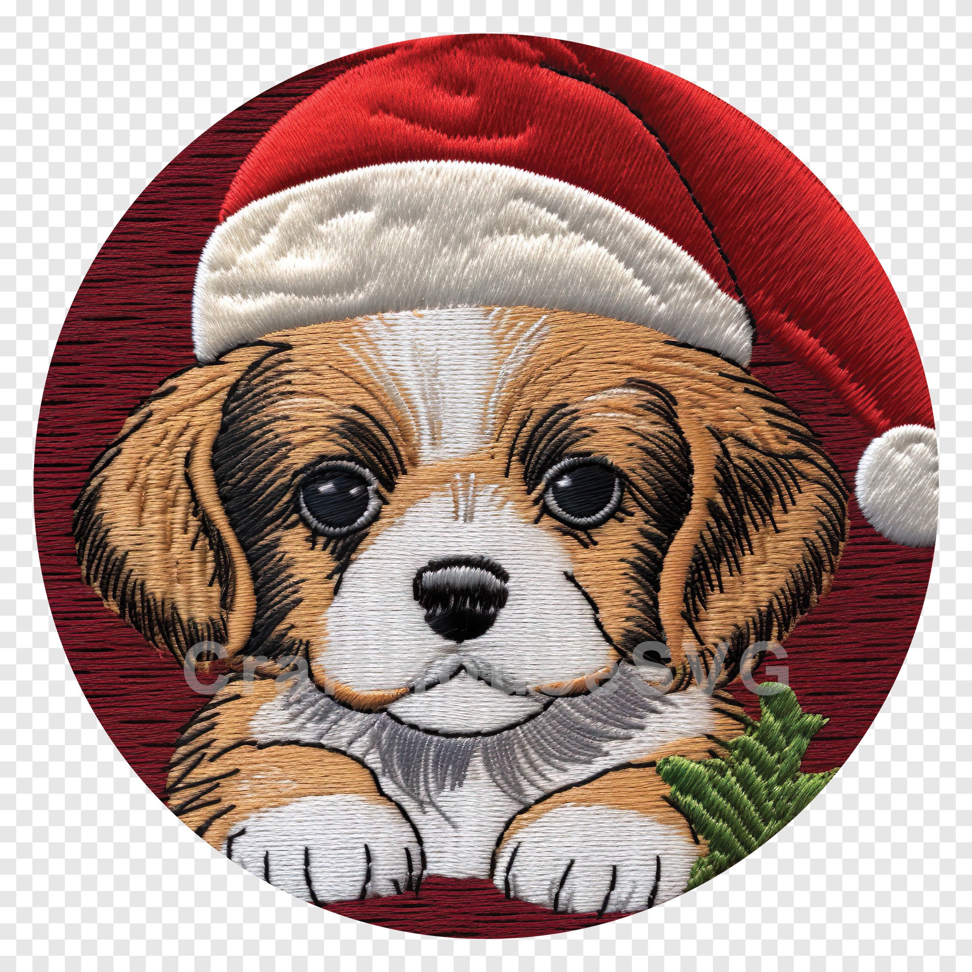 Dog Christmas 3D Ornament Sublimation Design PNG