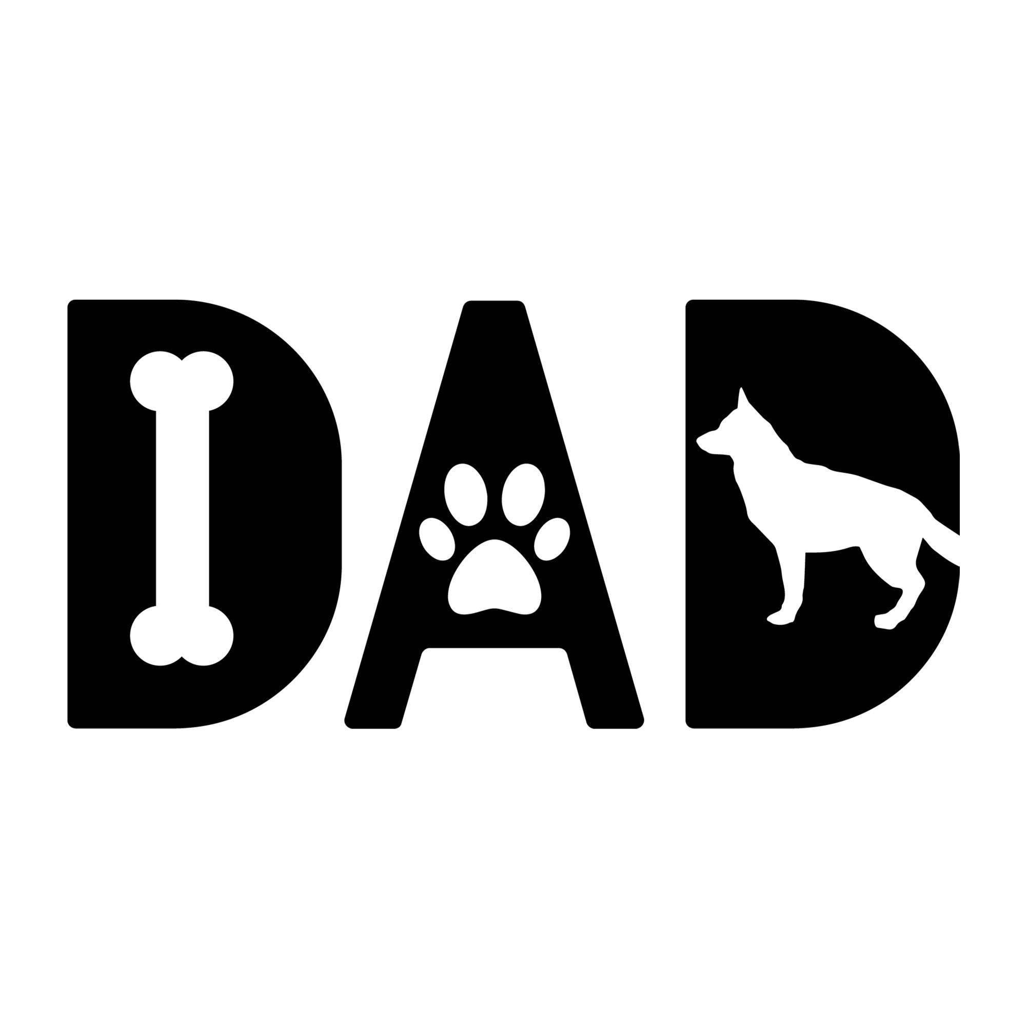 Dog Dad SVG design for Cricut, Silhouette, laser cutting, vinyl, sublimation, dad gifts, and Father's Day craft projects.