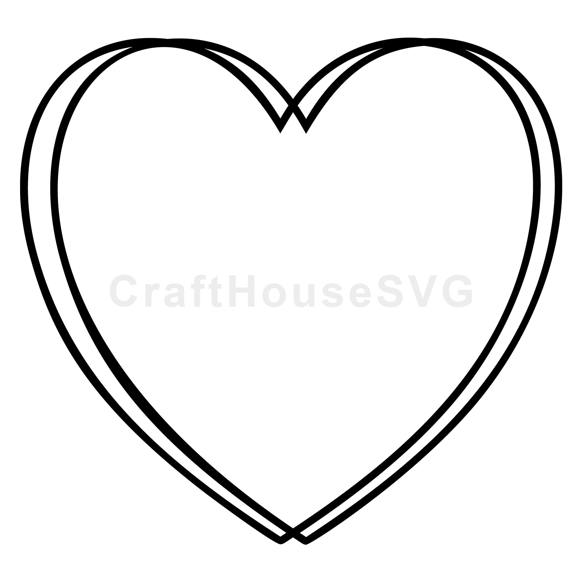 Double Heart SVG Frame