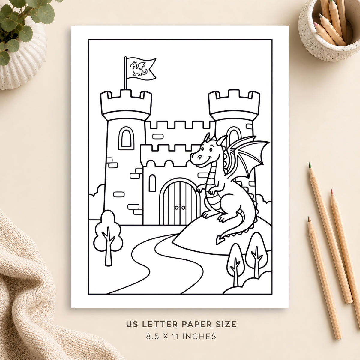 Dragon Castle Coloring Page 4
