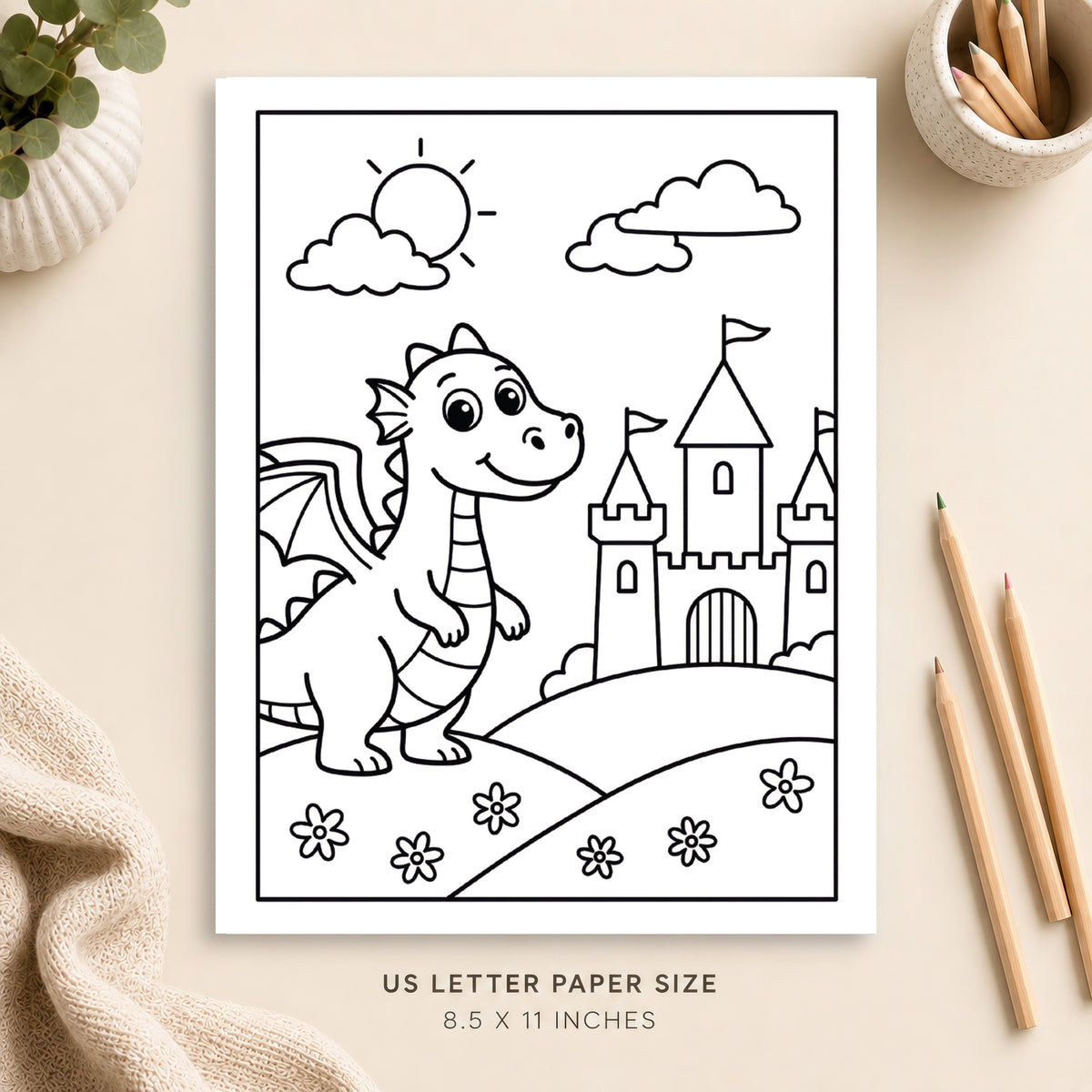 Dragon Castle Coloring Page 7