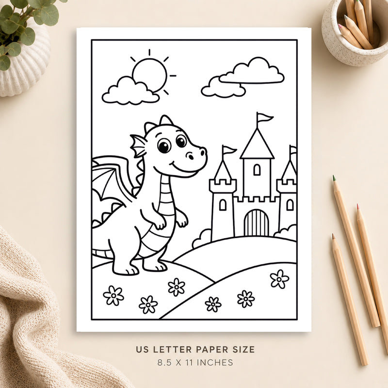 Dragon Castle Coloring Page 7