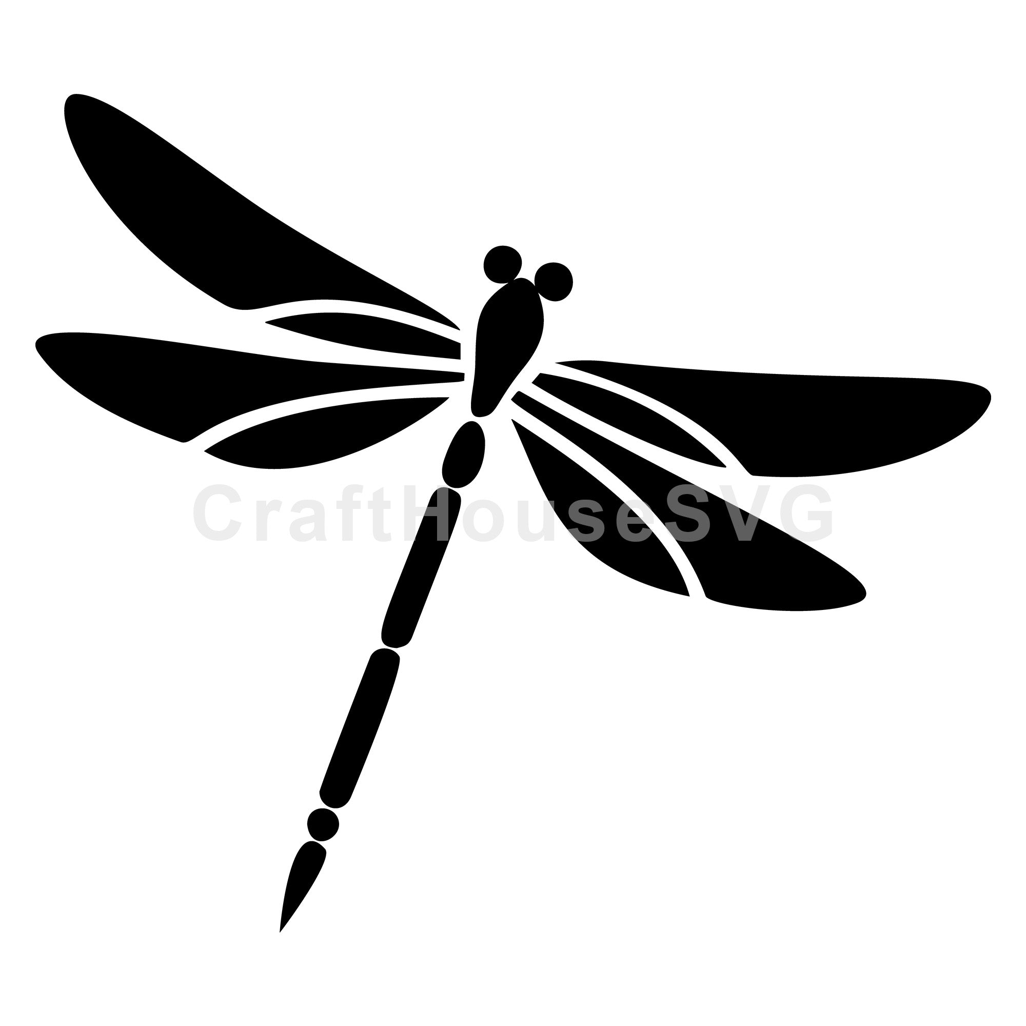 Abstract Dragonfly Silhouette in Flight SVG