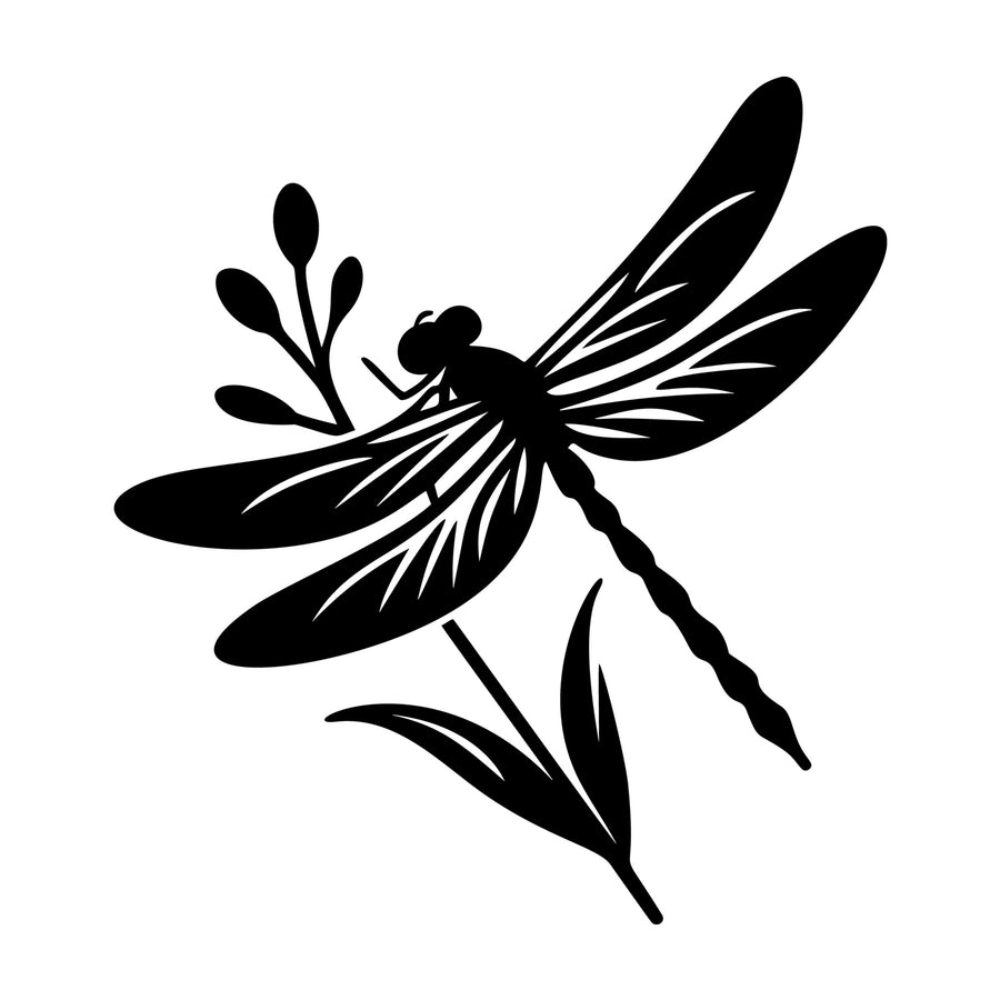 Dragonfly Silhouette 13 SVG silhouette design for Cricut, Silhouette, laser cutting, vinyl, sublimation, and craft projects.