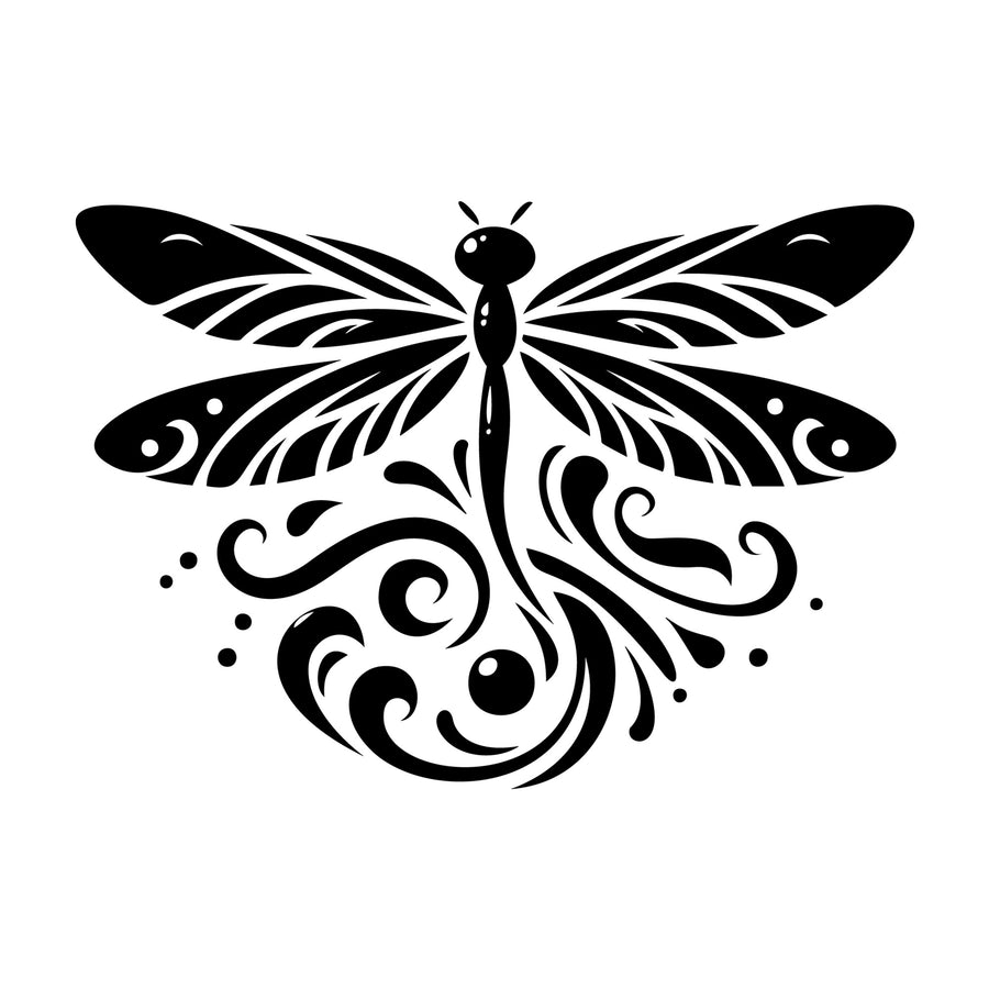 Dragonfly Silhouette 14 SVG silhouette design for Cricut, Silhouette, laser cutting, vinyl, sublimation, and craft projects.