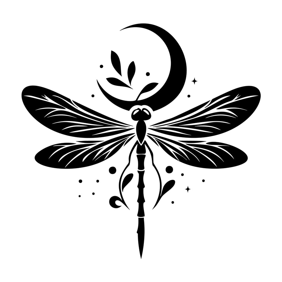 Dragonfly Silhouette 16 SVG silhouette design for Cricut, Silhouette, laser cutting, vinyl, sublimation, and craft projects.