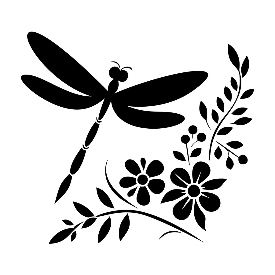 Dragonfly Silhouette 17 SVG silhouette design for Cricut, Silhouette, laser cutting, vinyl, sublimation, and craft projects.