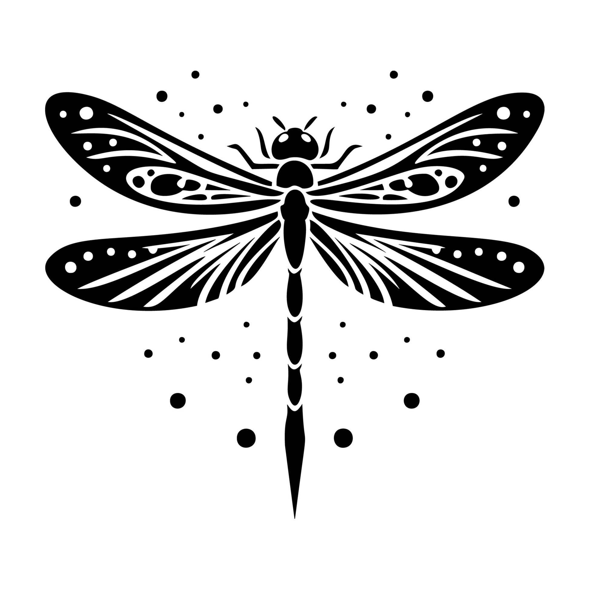 Dragonfly Silhouette 18 SVG silhouette design for Cricut, Silhouette, laser cutting, vinyl, sublimation, and craft projects.