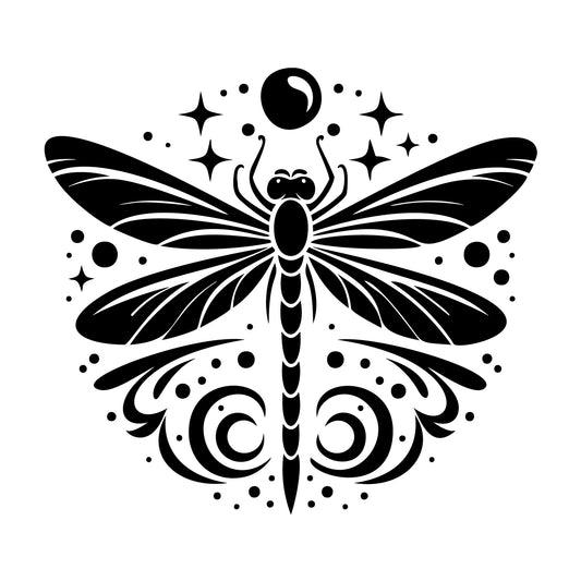 Dragonfly Silhouette 19 SVG silhouette design for Cricut, Silhouette, laser cutting, vinyl, sublimation, and craft projects.